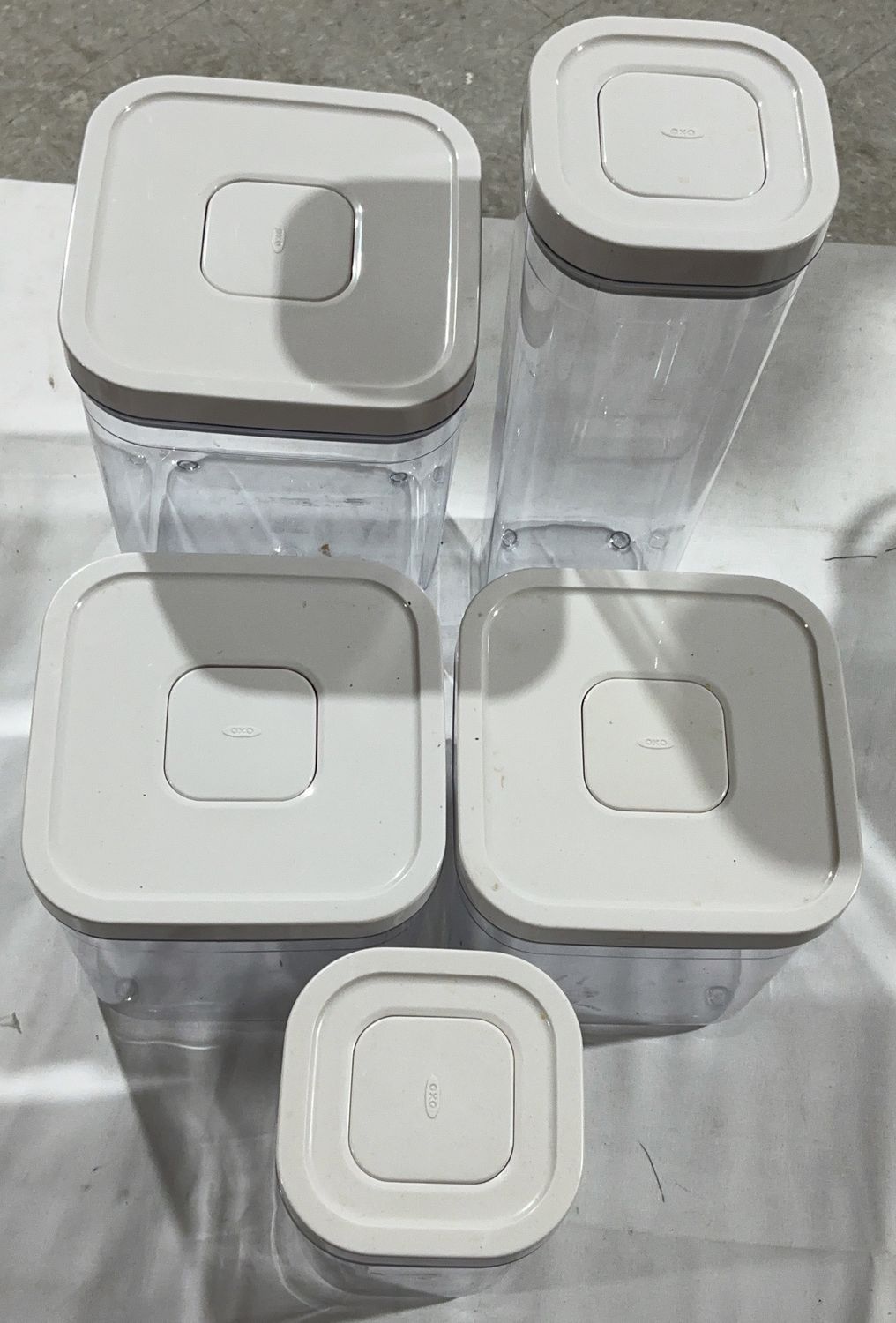 OXO POP Airtight Food Storage Container Set – 5 Piece Clear Pantry Canisters used