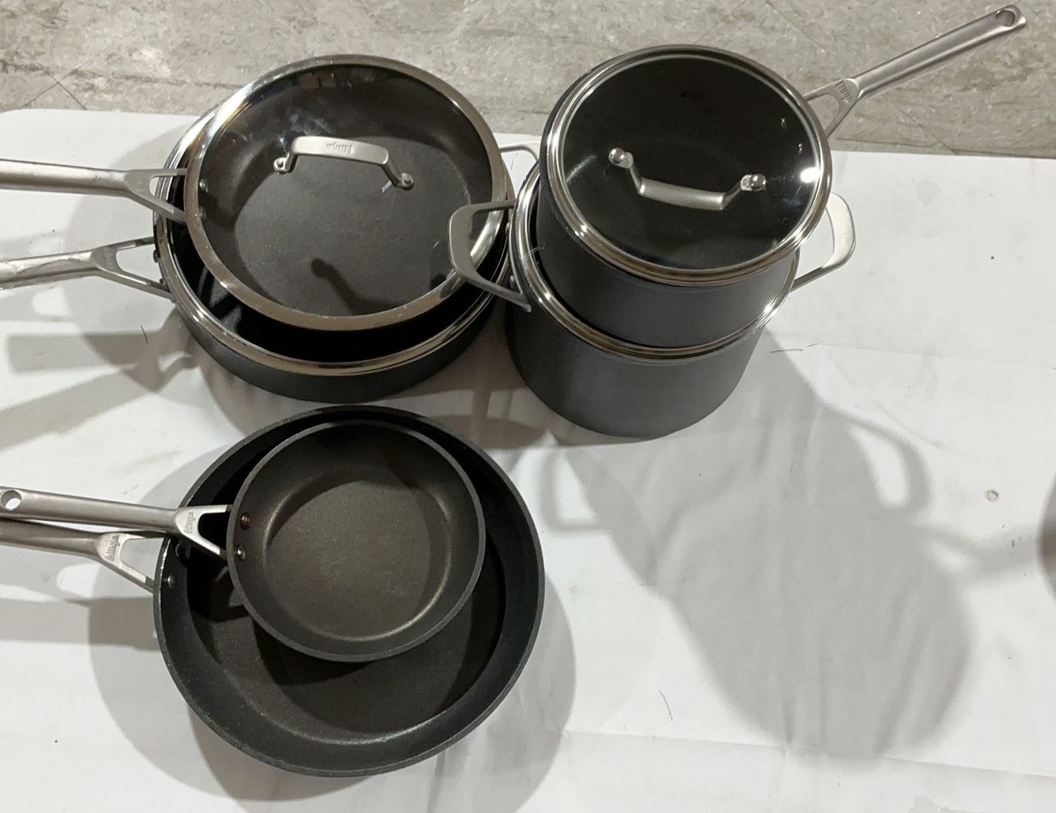 Ninja Nonstick Cookware Set with Glass Lids – Fry Pans &amp; Saucepan Collection-Open Box