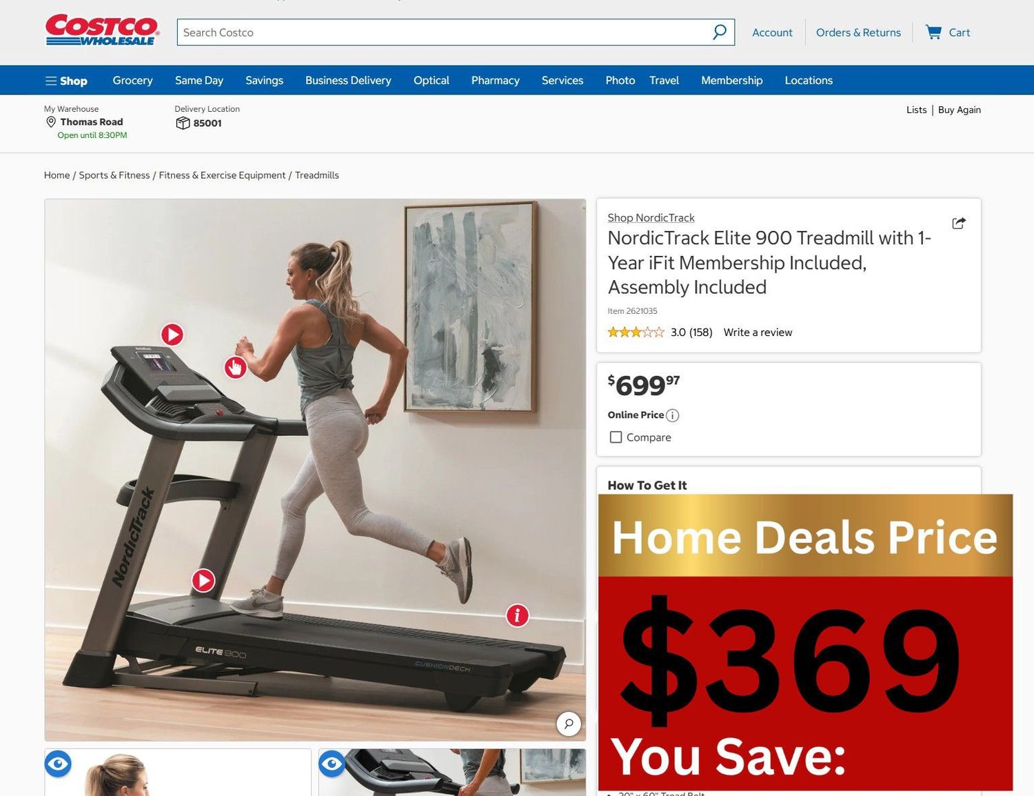 NordicTrack Elite 900 Treadmill with 1-Year iFIT Membership Included