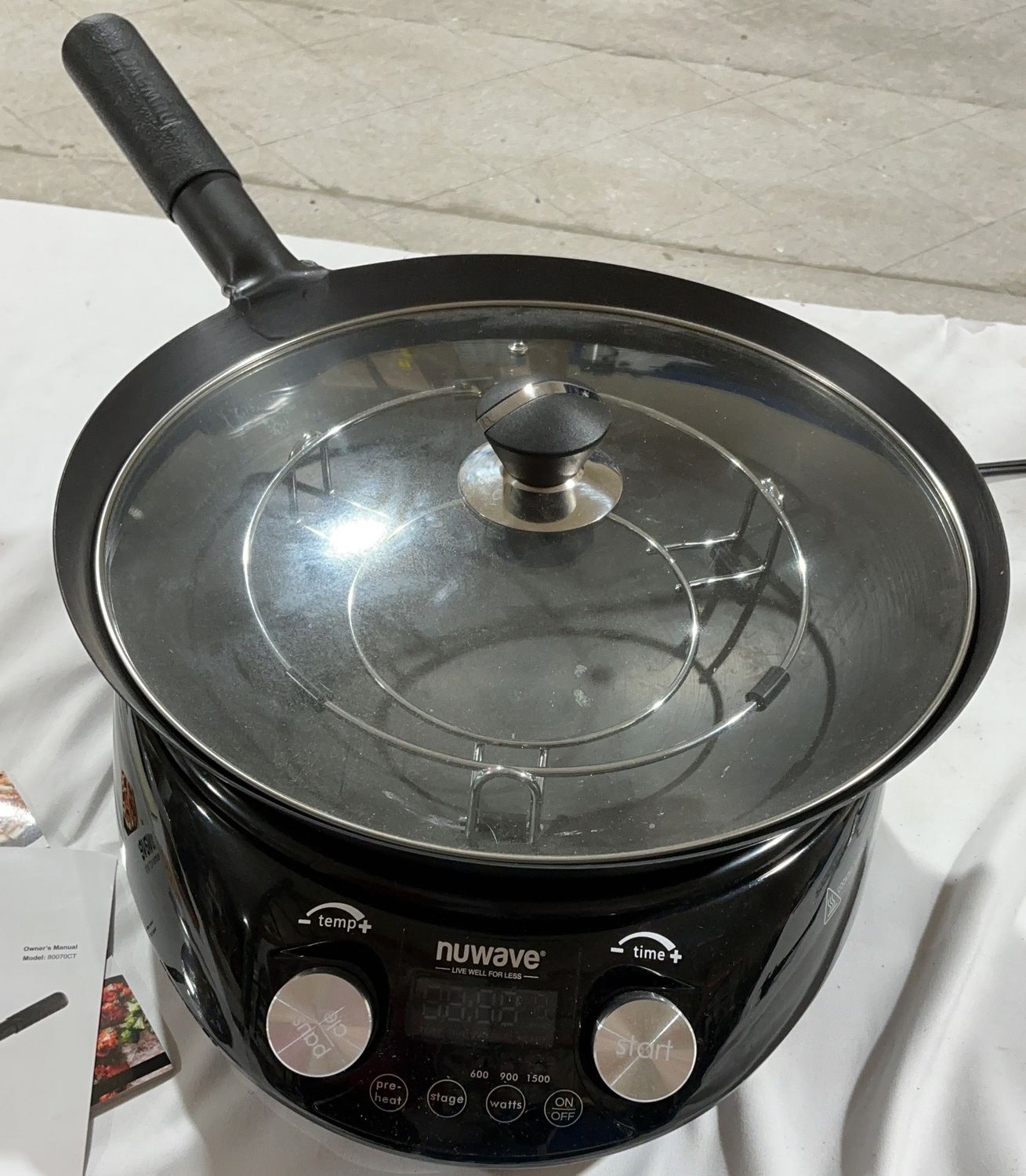 NuWave Induction Hot Wok with Digital Controls &amp; Glass Lid - Open Box