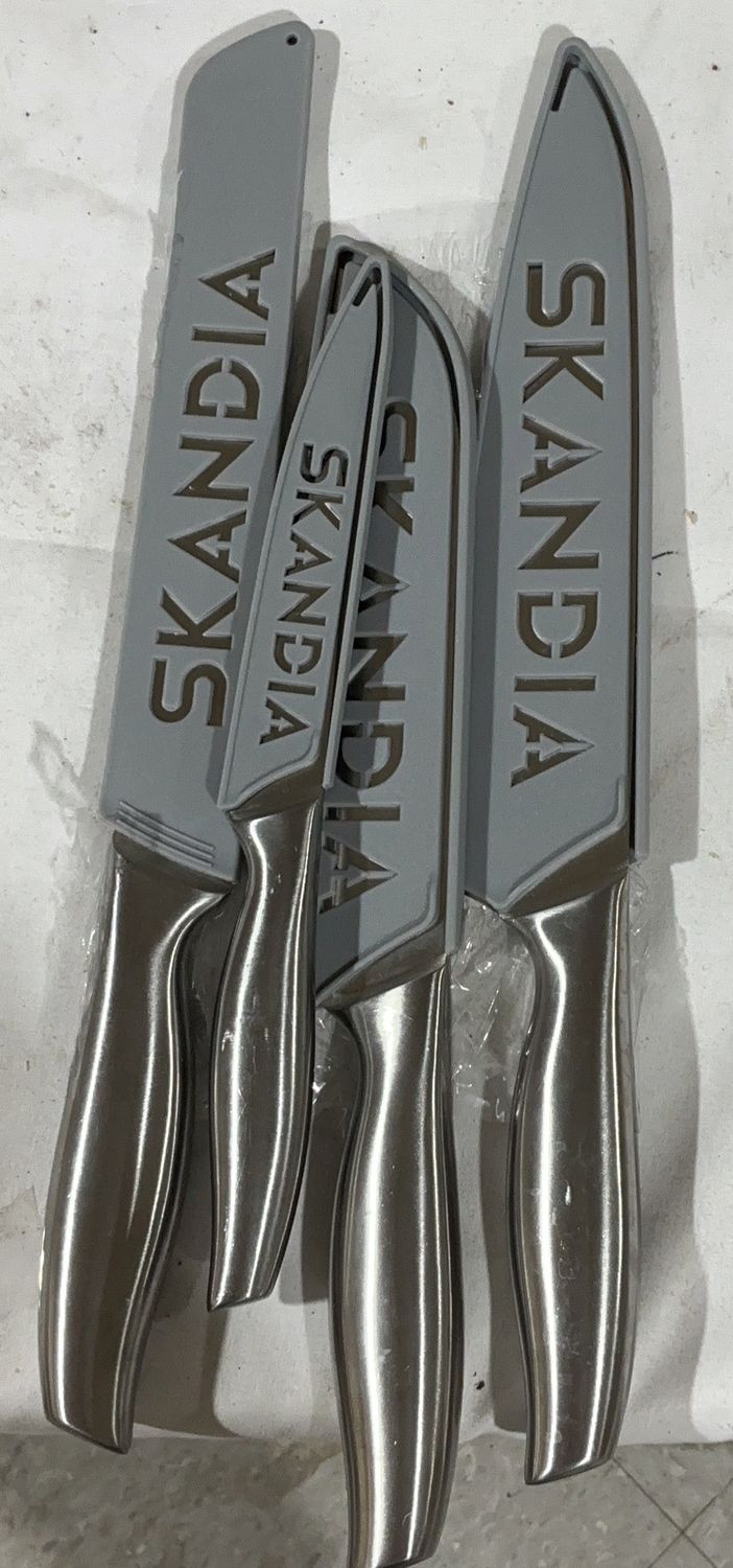 Skandia 4-Piece Knife Set with Blade Covers – Stainless Steel-Open Box