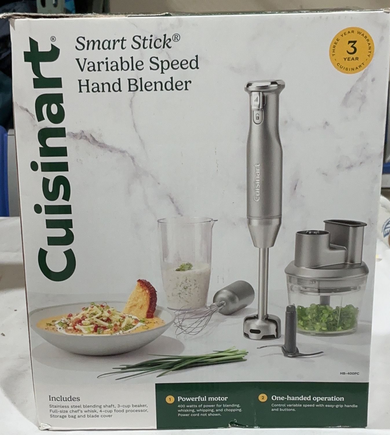 Cuisinart Smart Stick Variable Speed Hand Blender with Chopper &amp; Whisk-like new
