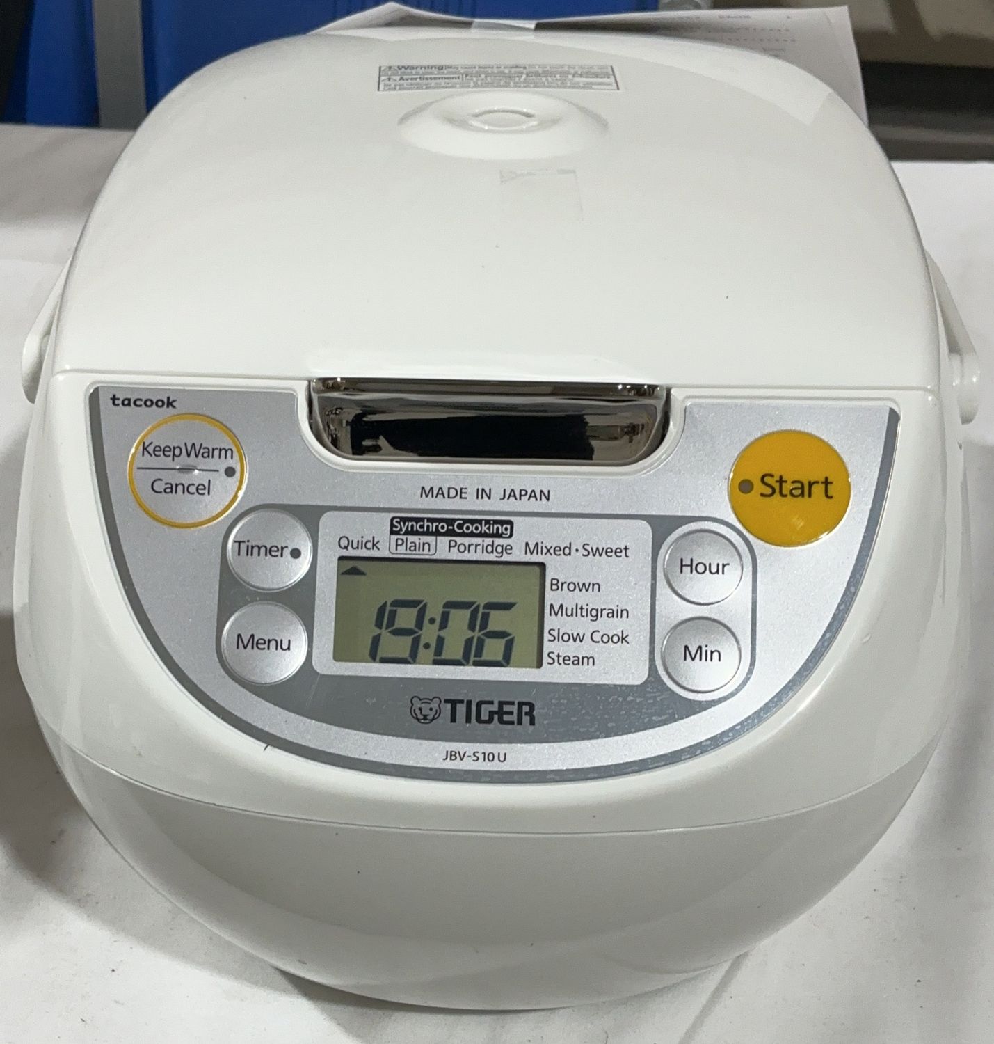 Tiger Tacook Micom Rice Cooker &amp; Warmer – Made in Japan-Open Box