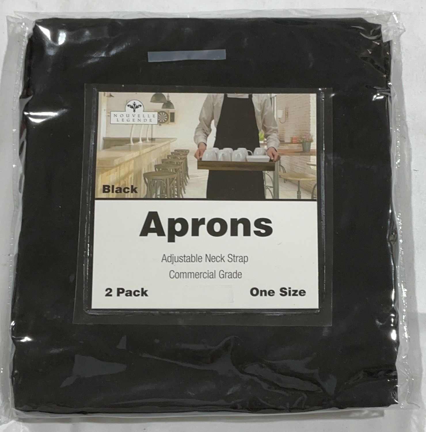 Black Commercial Grade Aprons – 2 Pack, Adjustable Neck Strap-like new