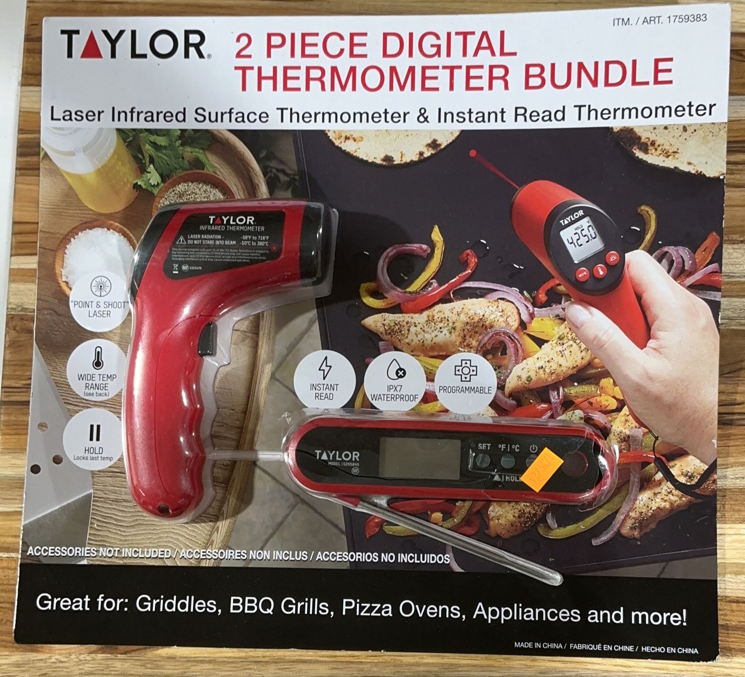 Taylor 2-Piece Digital Thermometer Bundle – Infrared &amp; Instant Read-Like New