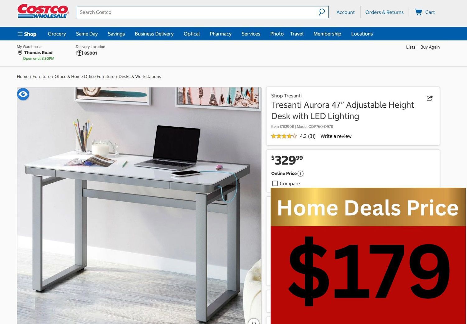 AURORA 47” Sit-Stand Adjustable Desk – Modern Height Adjustable Workstation