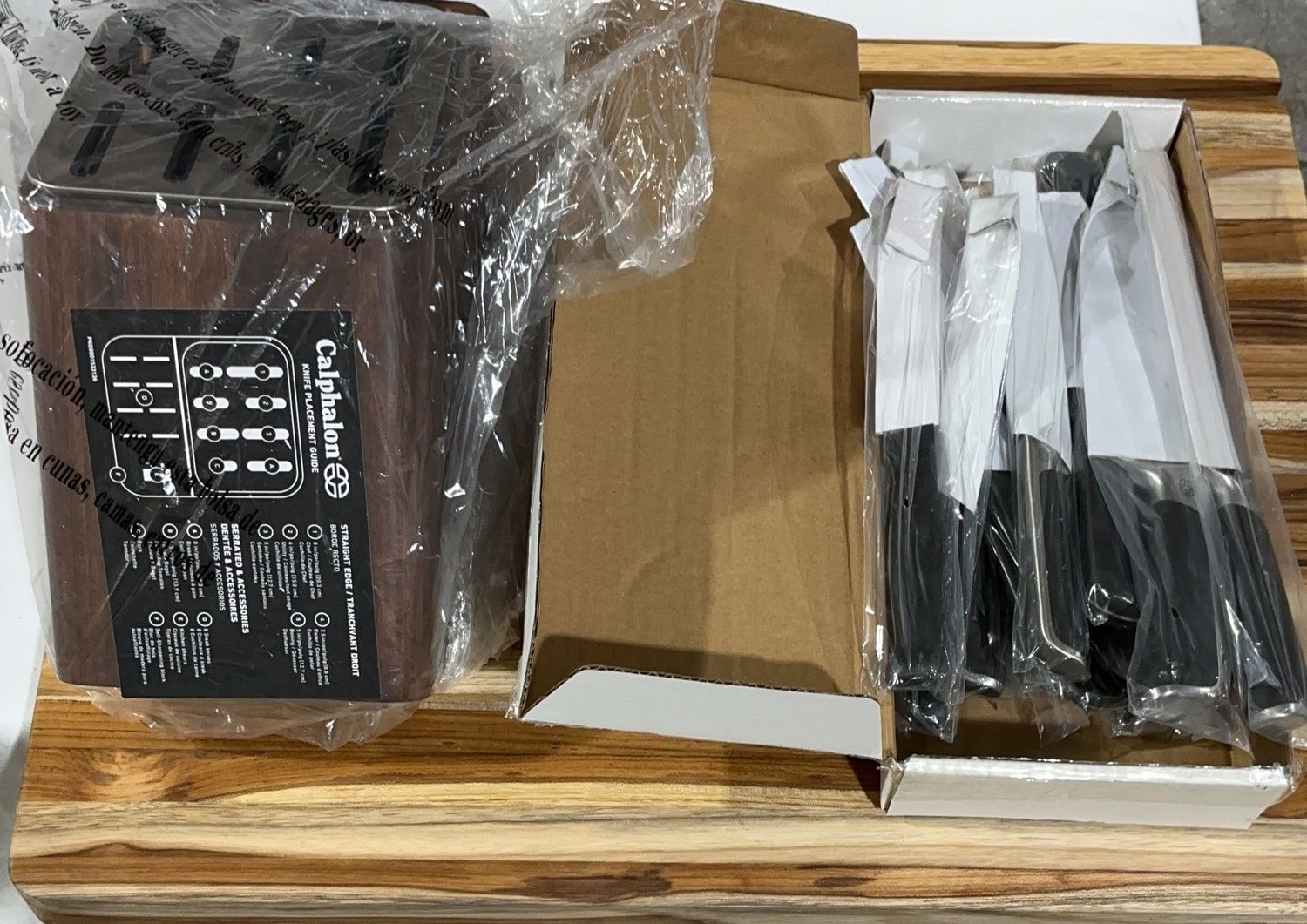 Cangshan 18-Piece Knife Block Set – German Steel Blades with Wood Block-Like New