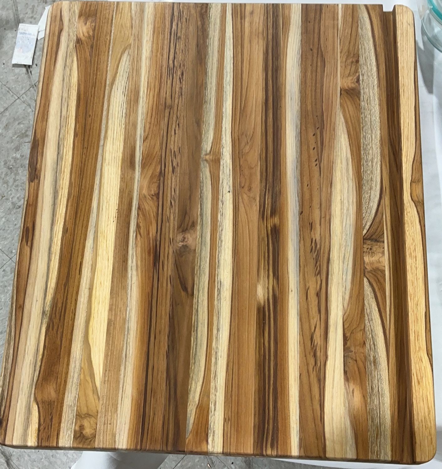 Extra-Large Teak Wood Carving Board with Juice Groove – Heavy-Duty Cutting Board-Open Box