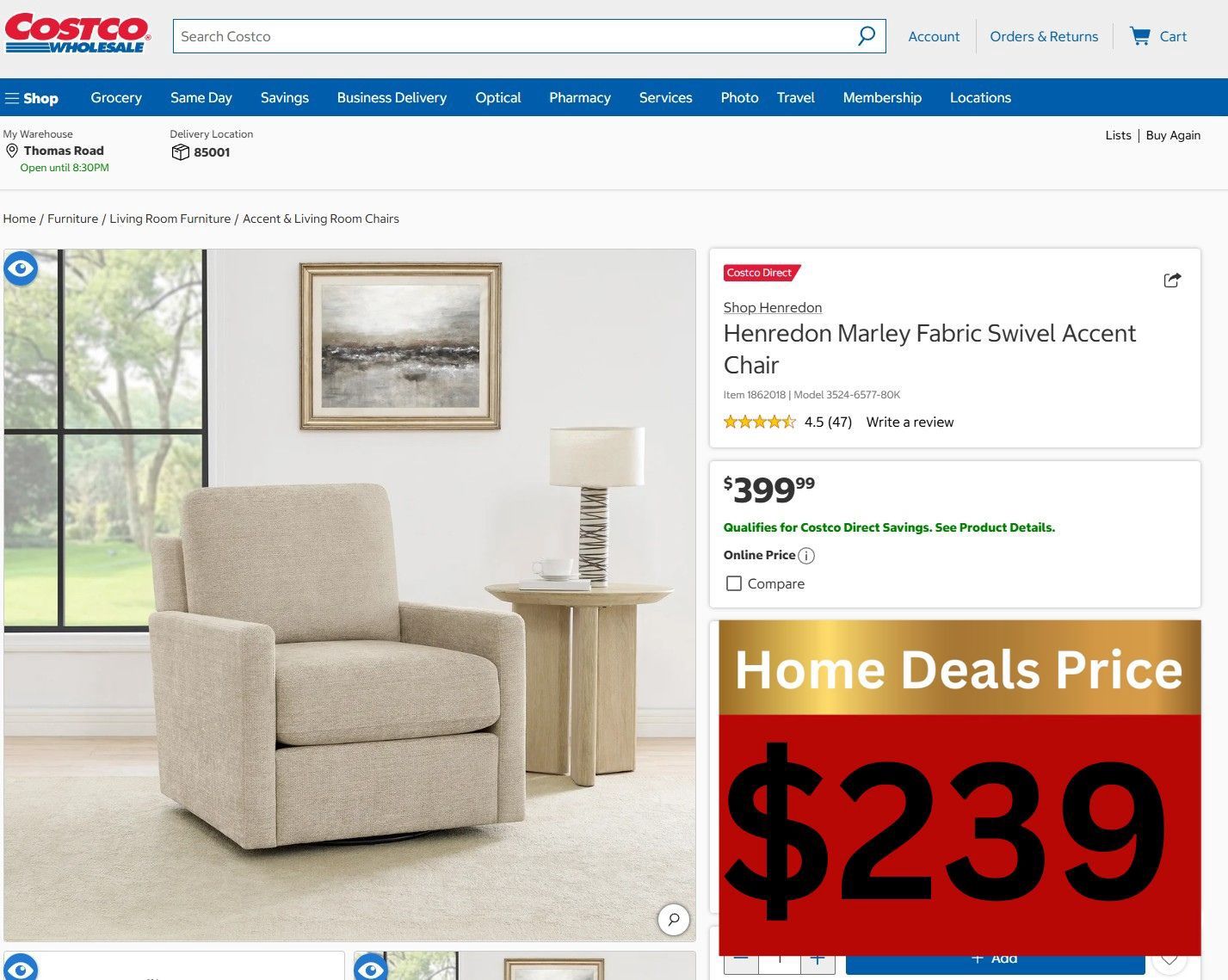 Henredon Marley Chair – Premium Upholstered Accent Armchair