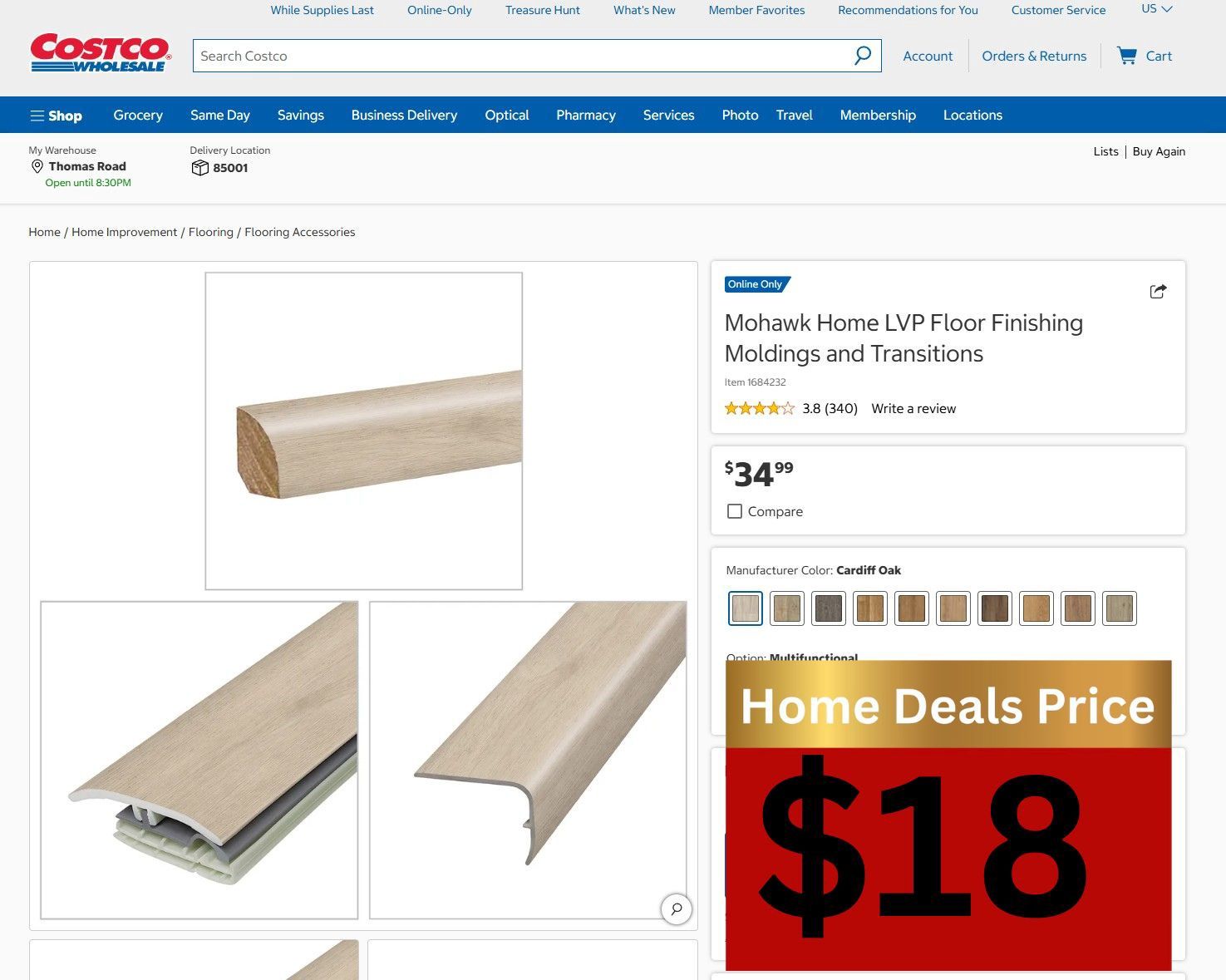 Mohawk Home Cardiff Oak Area Rug – Warm Neutral Patterned Rug