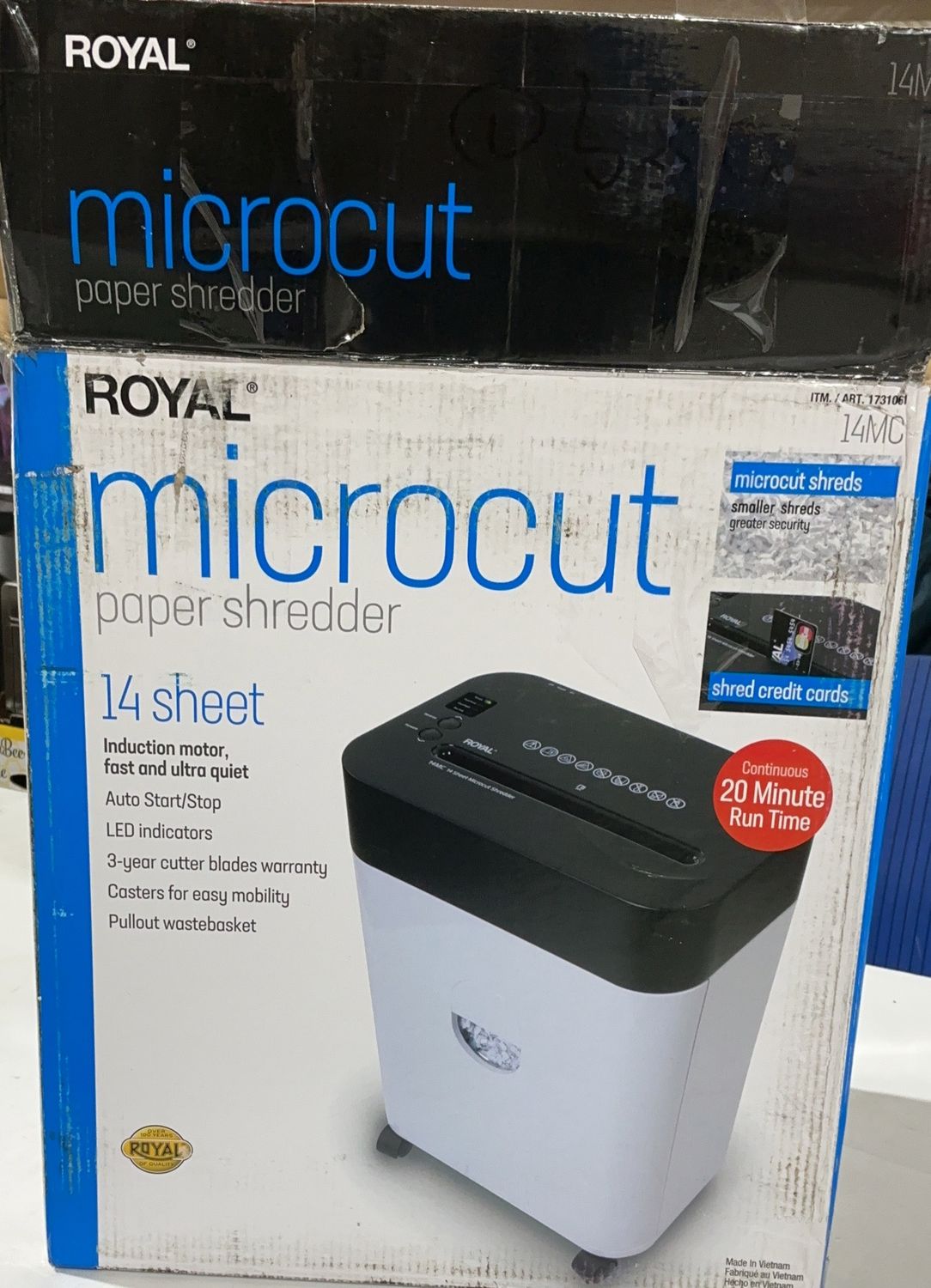 Royal 14MC Microcut Paper Shredder – 14 Sheet Capacity, Credit Card Shredder - Open Box