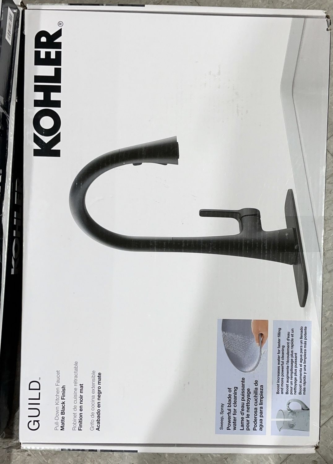 Kohler Guild Pull-Down Kitchen Faucet – Matte Black - Open Box