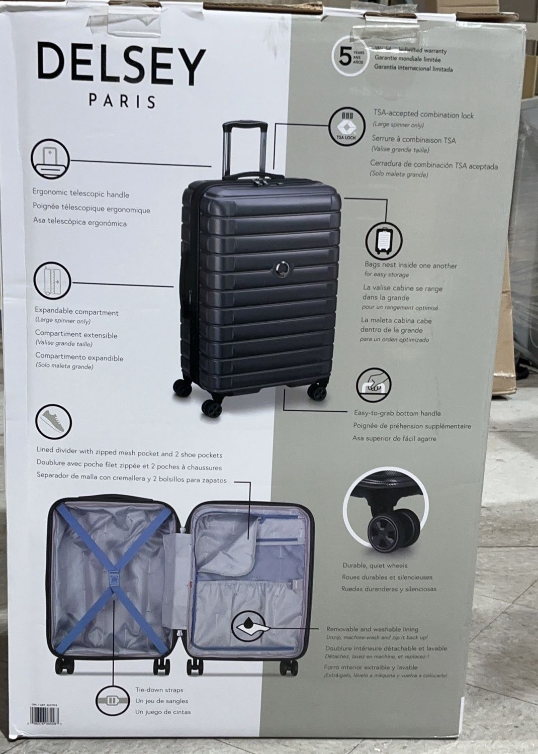 DELSEY 2PC HARDSIDE | Premium Travel Luggage Collection | Limited Stock | Home Deals | 2622194-Like New, Colour: BLACK