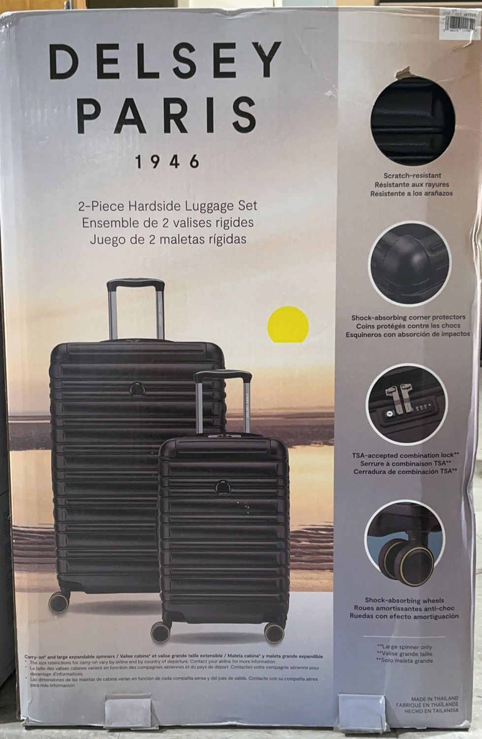 DELSEY 2 PC LUGGAGE SET | Premium Travel Luggage Collection | Limited Stock | Home Deals | 1872216, Colour: BLACK