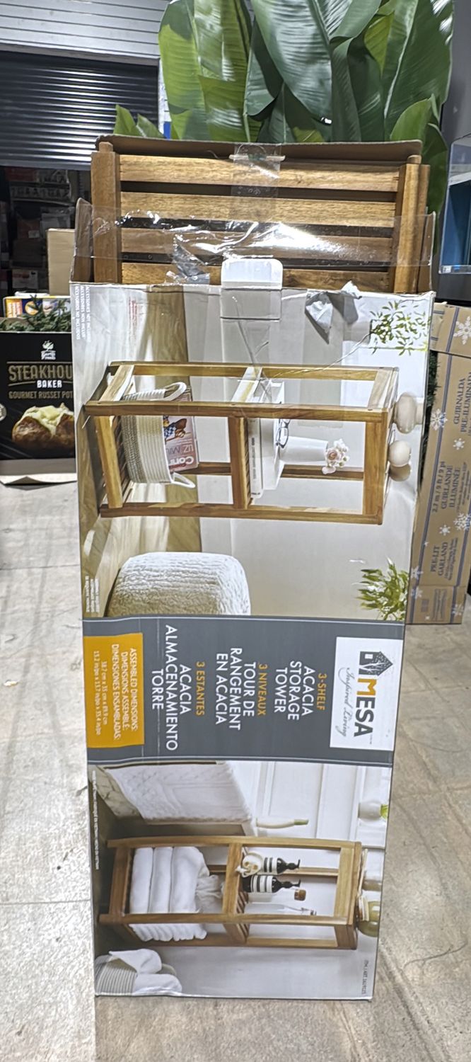 MESA 3-TIER ACACIA SHELF | Premium Seasonal &amp; Home Collection | Home Deals | 1619123-OPEN BOX