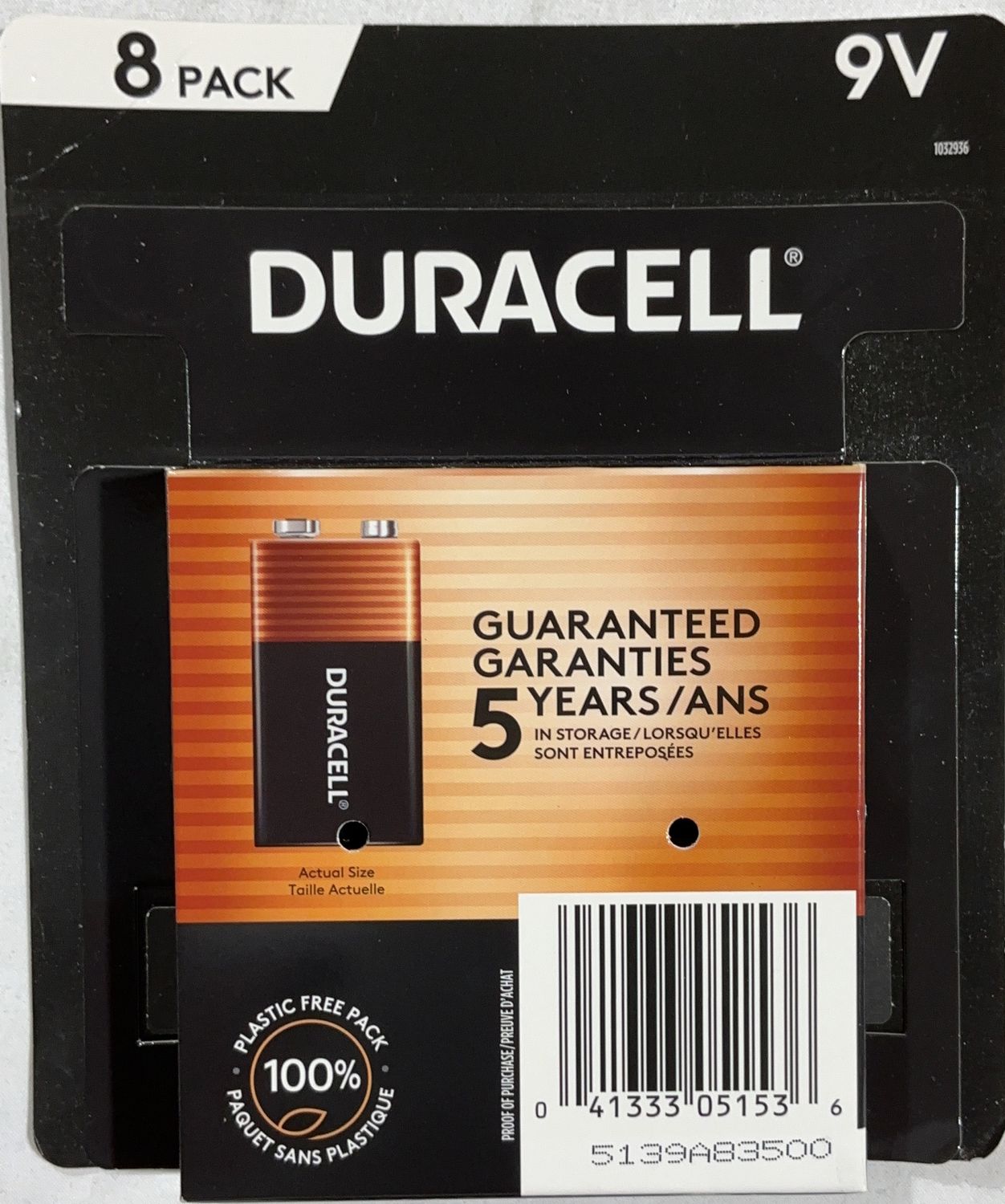Duracell 9V Alkaline - Model 1806357 TOL-6550545-210 open Box