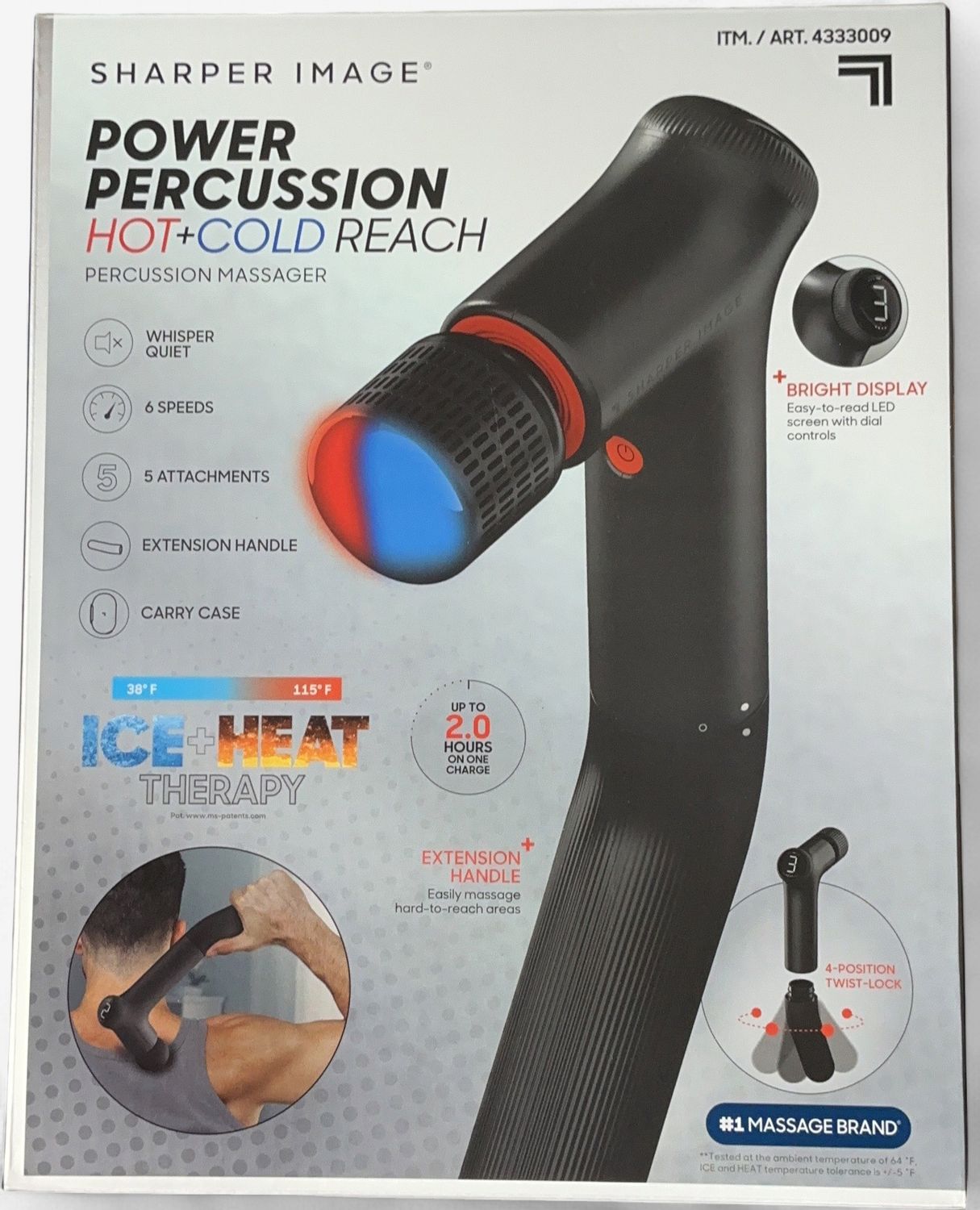 Sharper Image Hot + Cold Reach Power Percussion Massager - Item 4333009