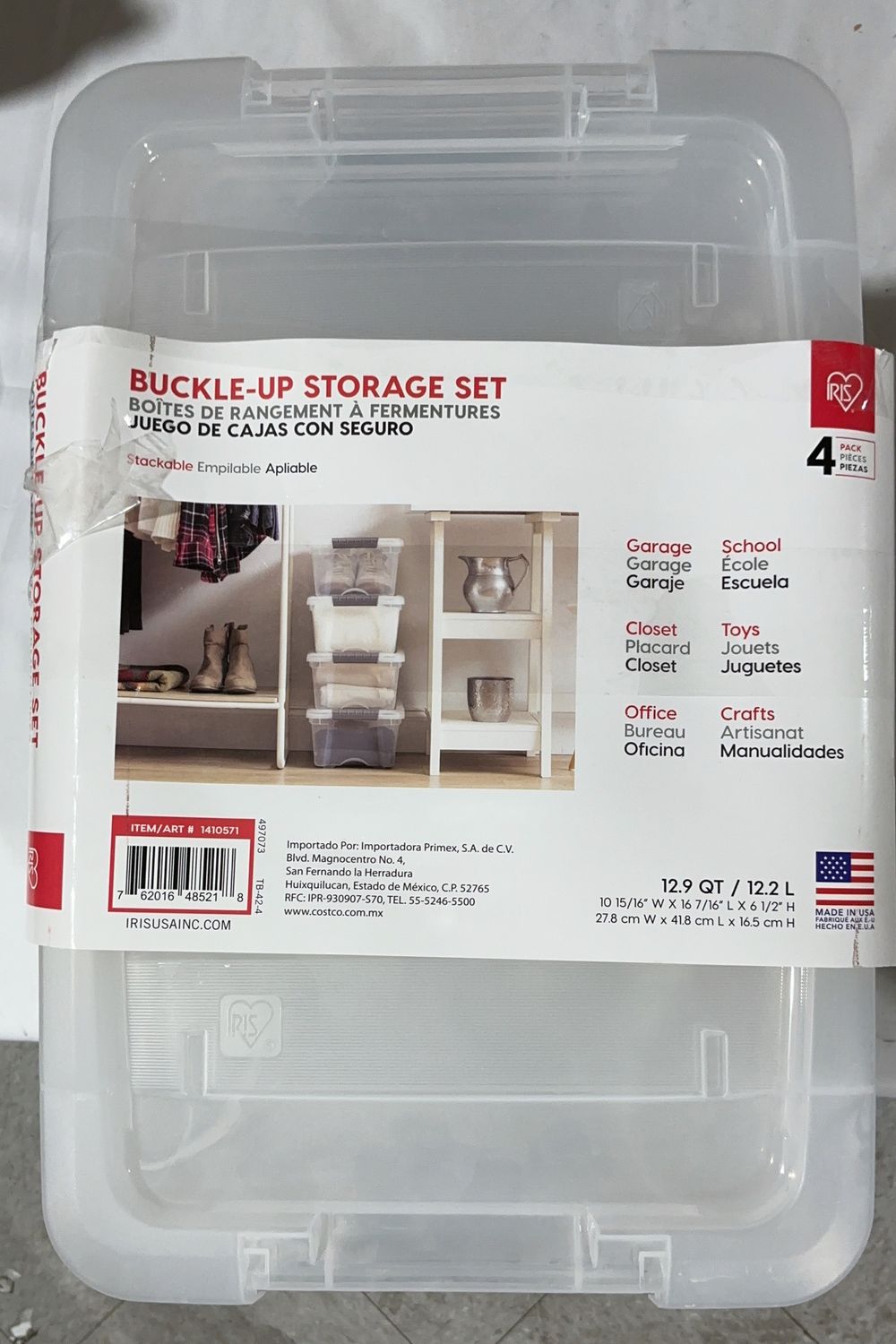 Iris 12.9Qt Buckle Up 4Pk - Model 1410571 TOL-6550545-230-Like New