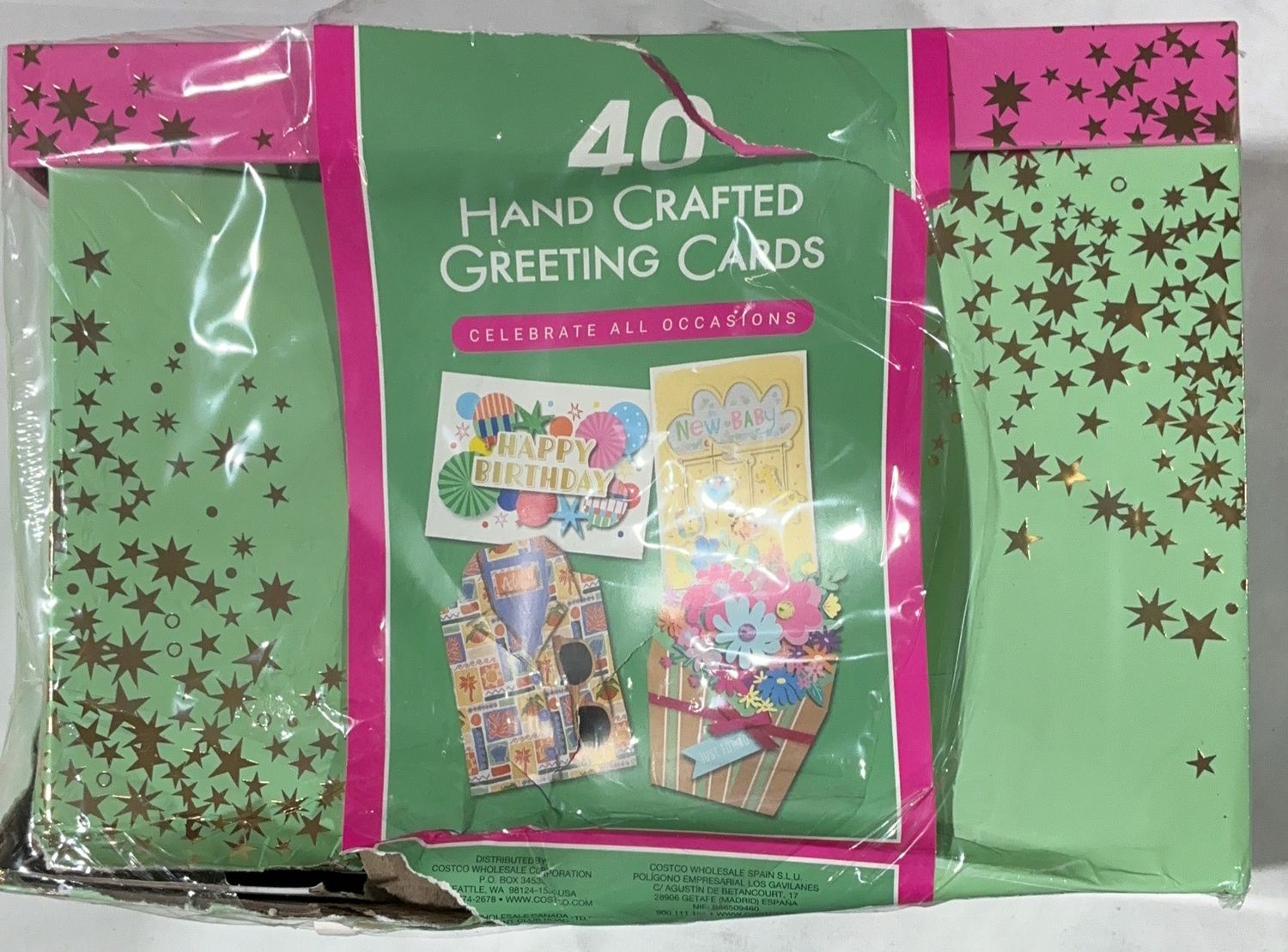 40-Count Hand Crafted Greeting Cards – Assorted Occasions-Like New