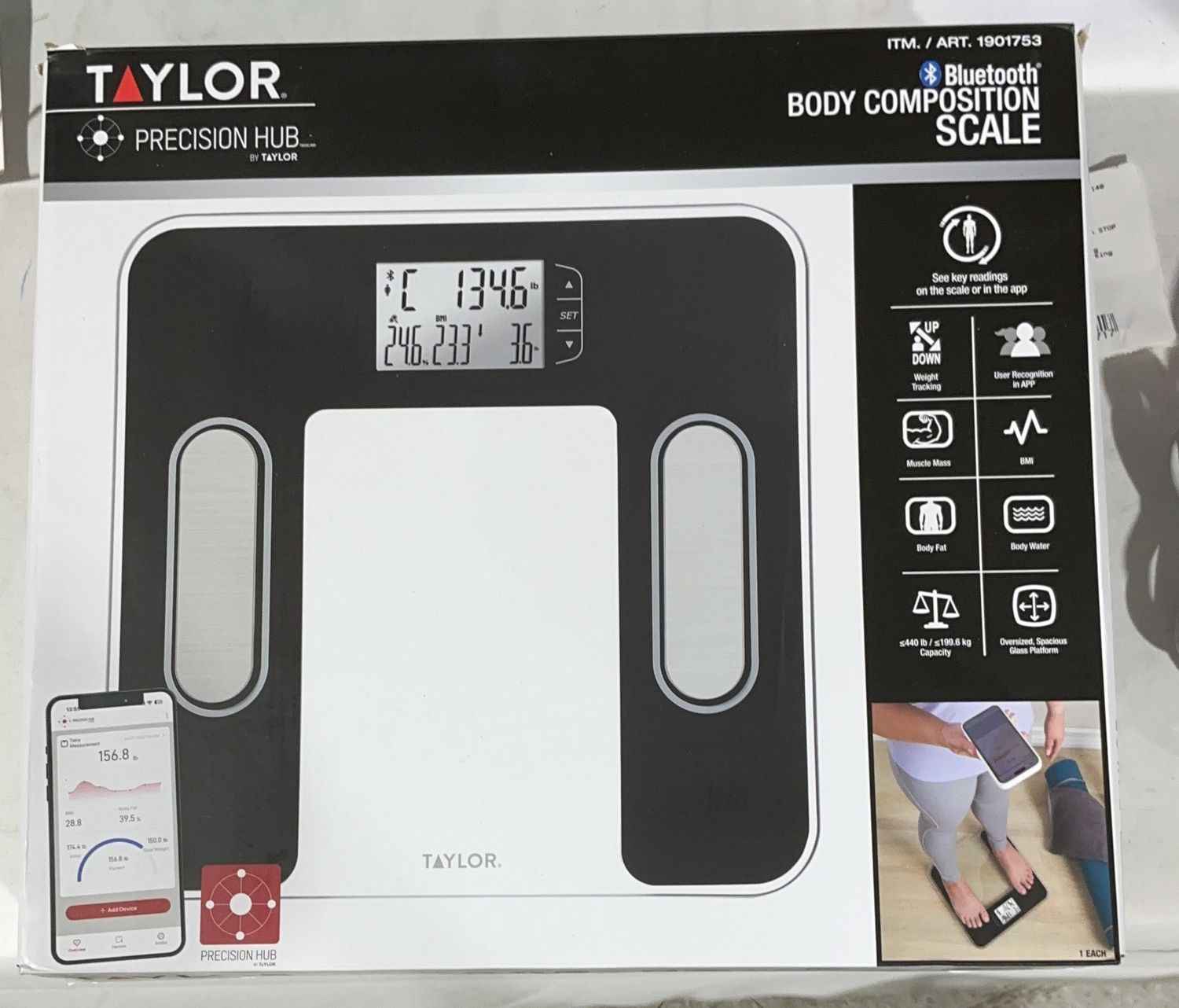 Taylor Smart Bath Scale - Model 1901753 TOL-6550545-238-Like New