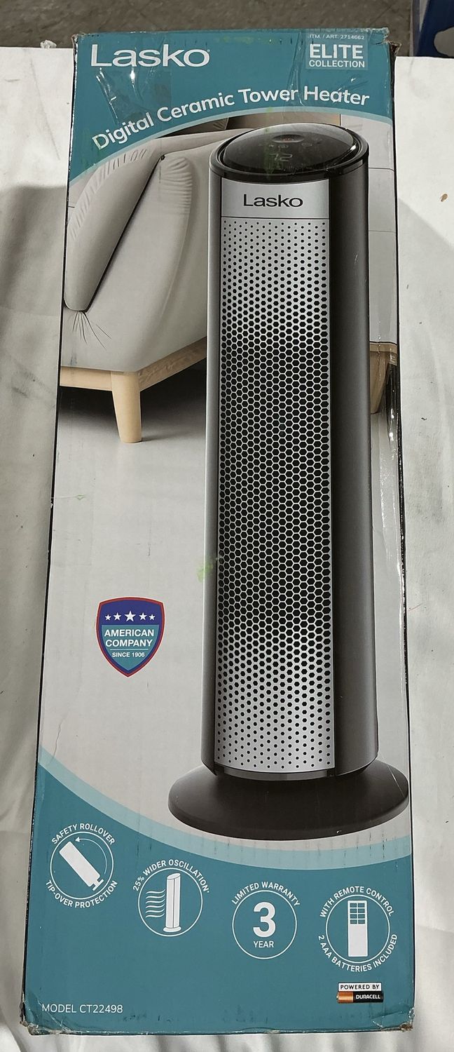 Lasko Digital Ceramic Tower Heater with Remote – Elite Collection - Like New