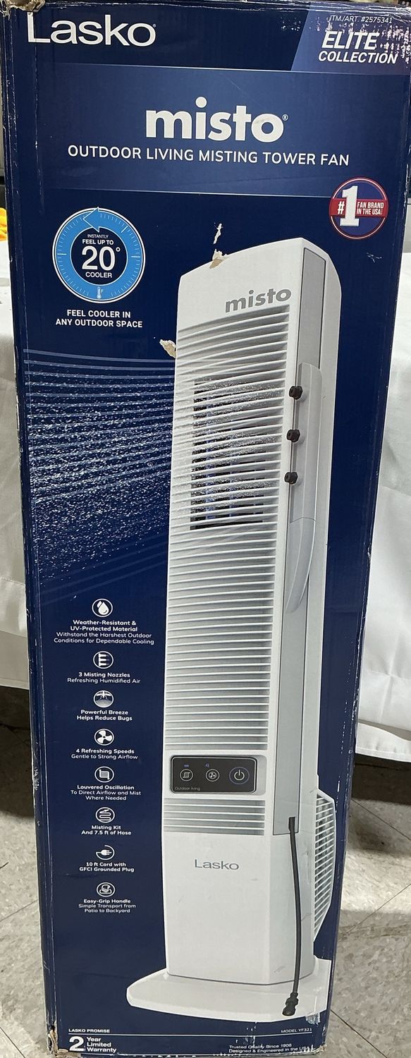 Lasko Misto Outdoor Living Misting Tower Fan – Elite Collection-Like New