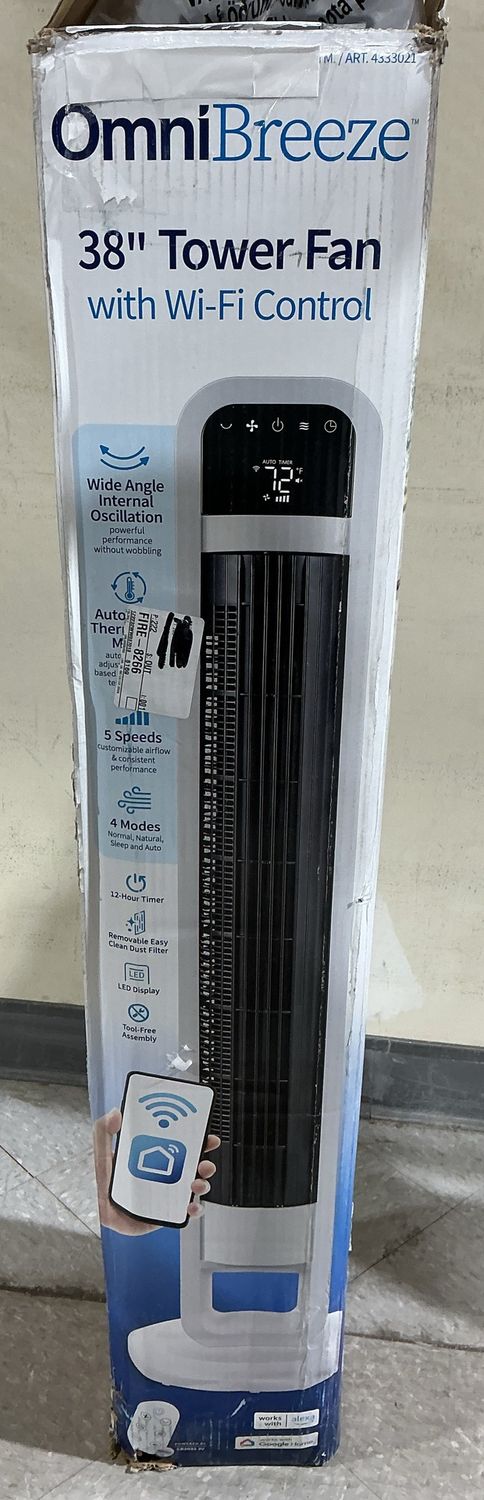 OmniBreeze 38” Tower Fan with Wi-Fi Control-Like New
