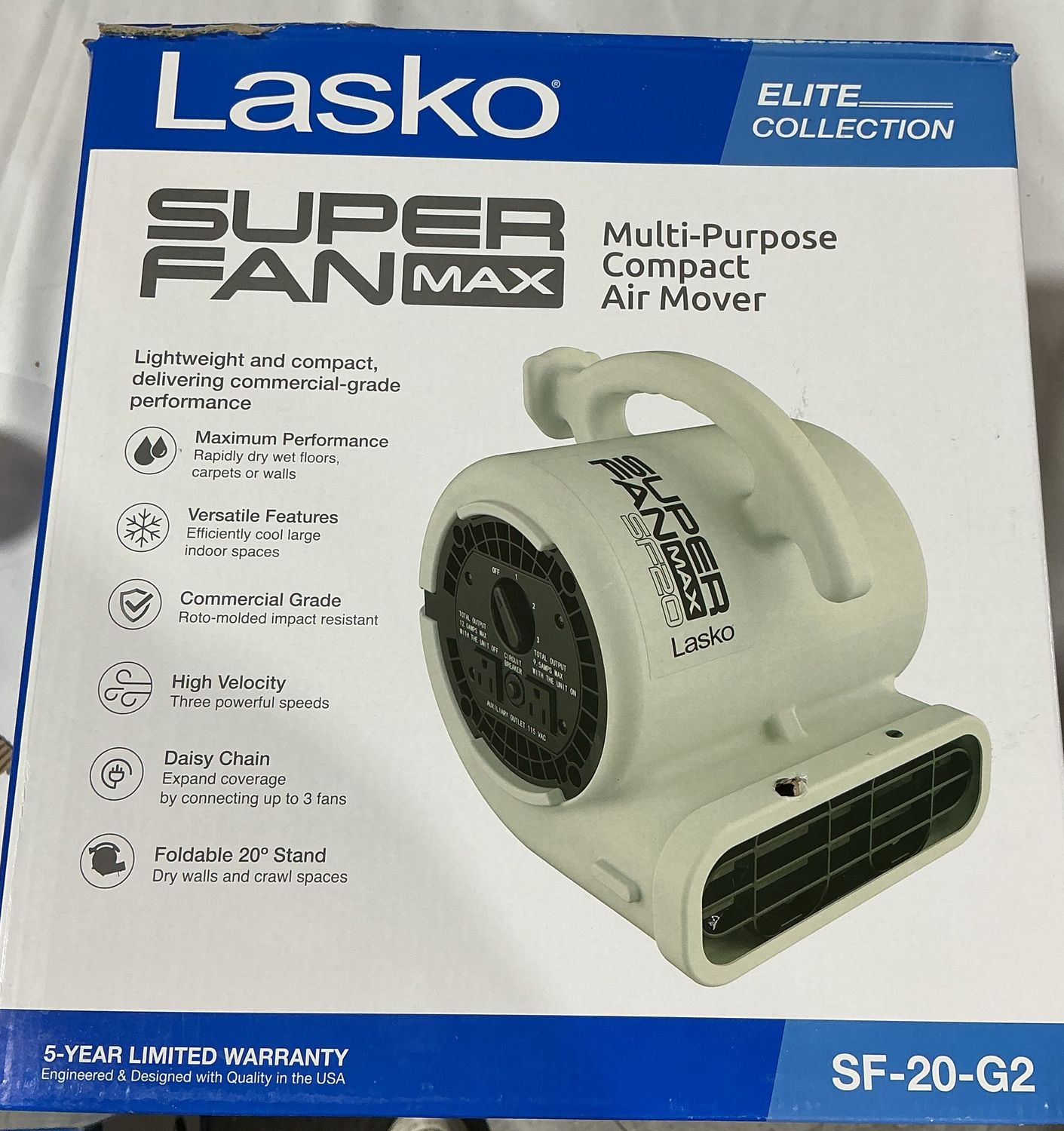 Lasko Super Fan Max Multi-Purpose Compact Air Mover – Elite Collection-Open Box