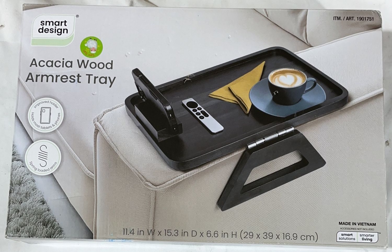 SMARTDESIGN SOFA ARM TRAY - 6494173 - 6494173 - 48-