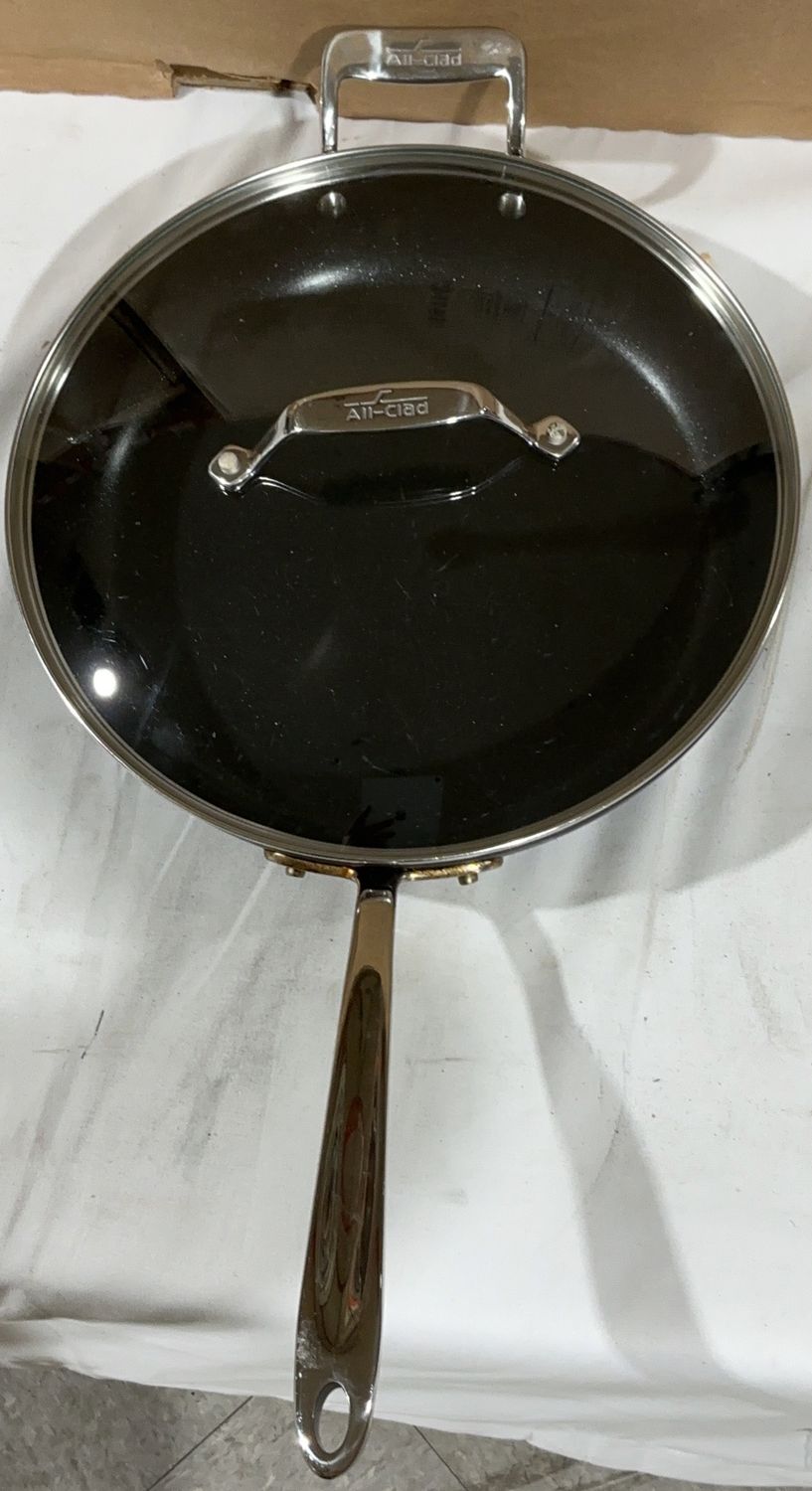All-Clad Covered Sauté Pan – Stainless Steel – Large Capacity-Used