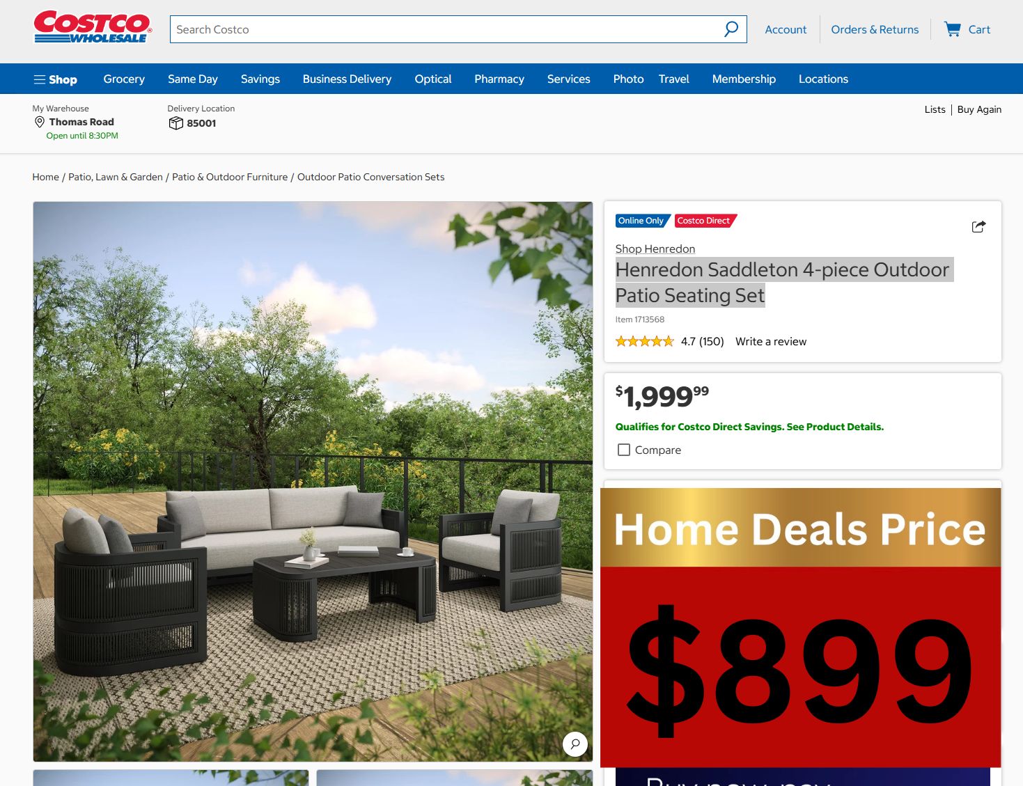 Henredon Saddleton 4-piece Outdoor Patio Seating Set-(TOL 6557607 )