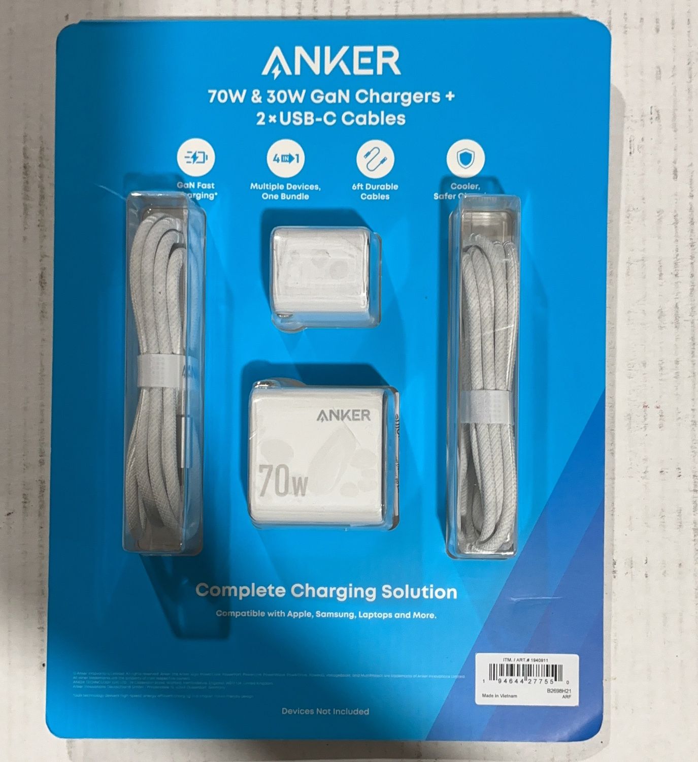 Fantasia Trading Llc - Anker 70W/30W Wall - Home Audio - 6553720-Open box, CONDITION: OPEN BOX