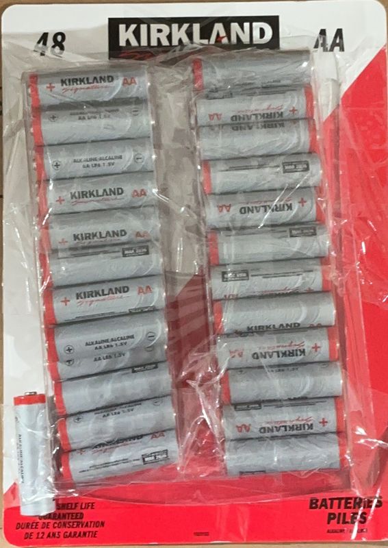 KS+ AA BATTERIES 48PK  Costco Item 2322010-OPEN BOX