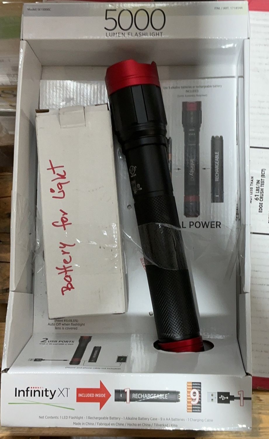 INFINITY 5000L FLASHLIGHT  Costco Item 1718544-Open Box