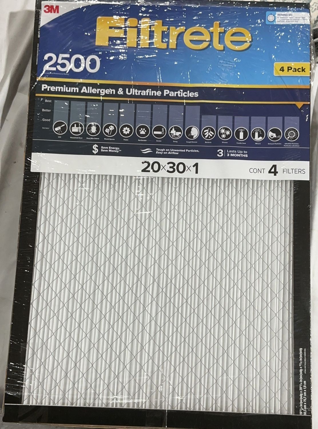 3M 2500 SERIES 20X30X1  Costco Item 1744676 OPEN BOX