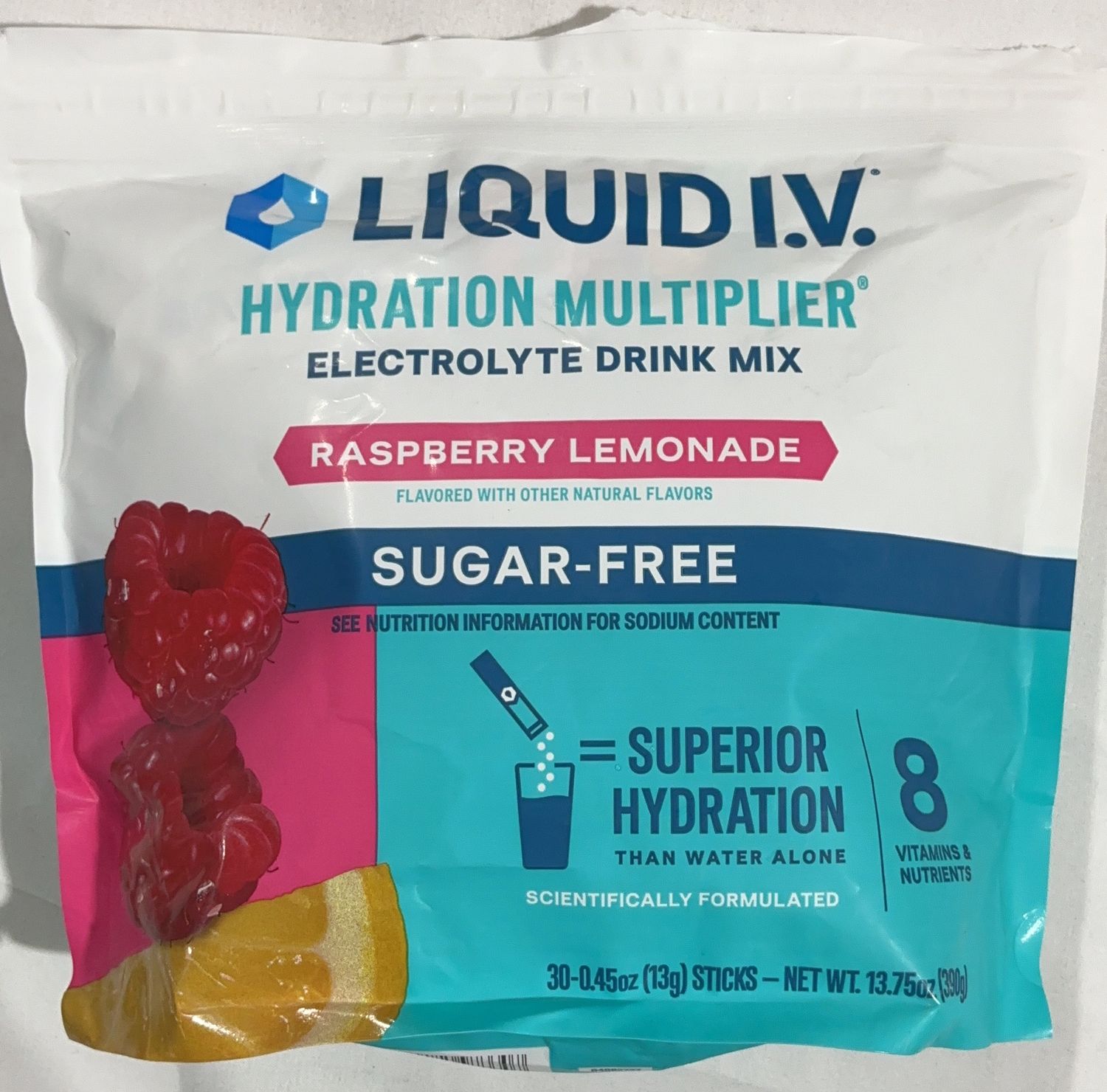 LIQUID IV SUGAR FREE RASP  Costco Item 1966249 open box