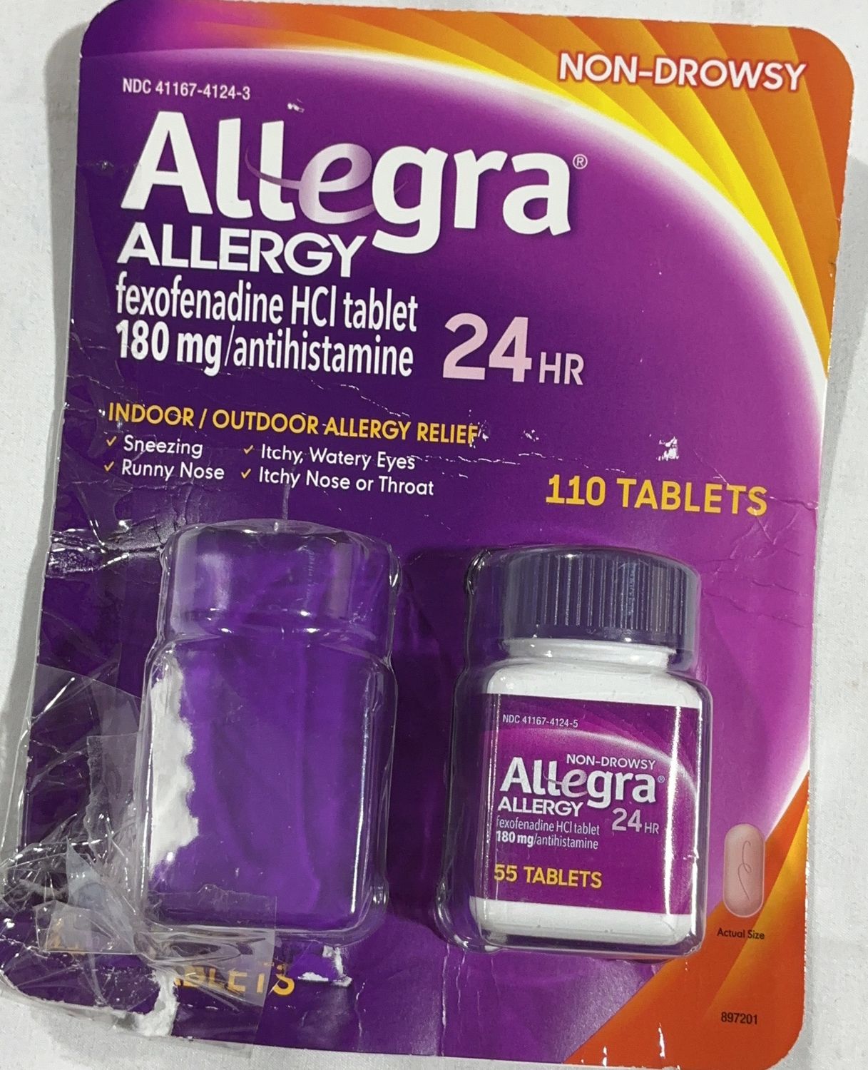 ALLEGRA ALLERGY 180 MG  Costco Item 1481822 used, CONDITION: USED