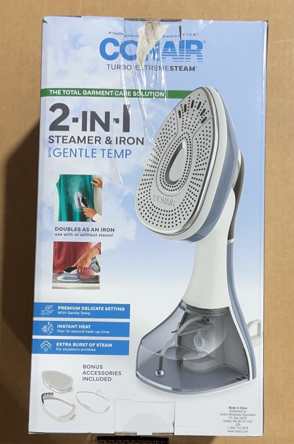 CONAIR HANDHELD STEAMER  Costco Item 3543452-Open Box