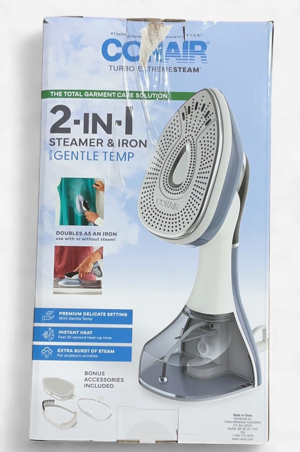 Conair 2-in-1 Steamer &amp; Iron with Gentle Temp - Item 3543452