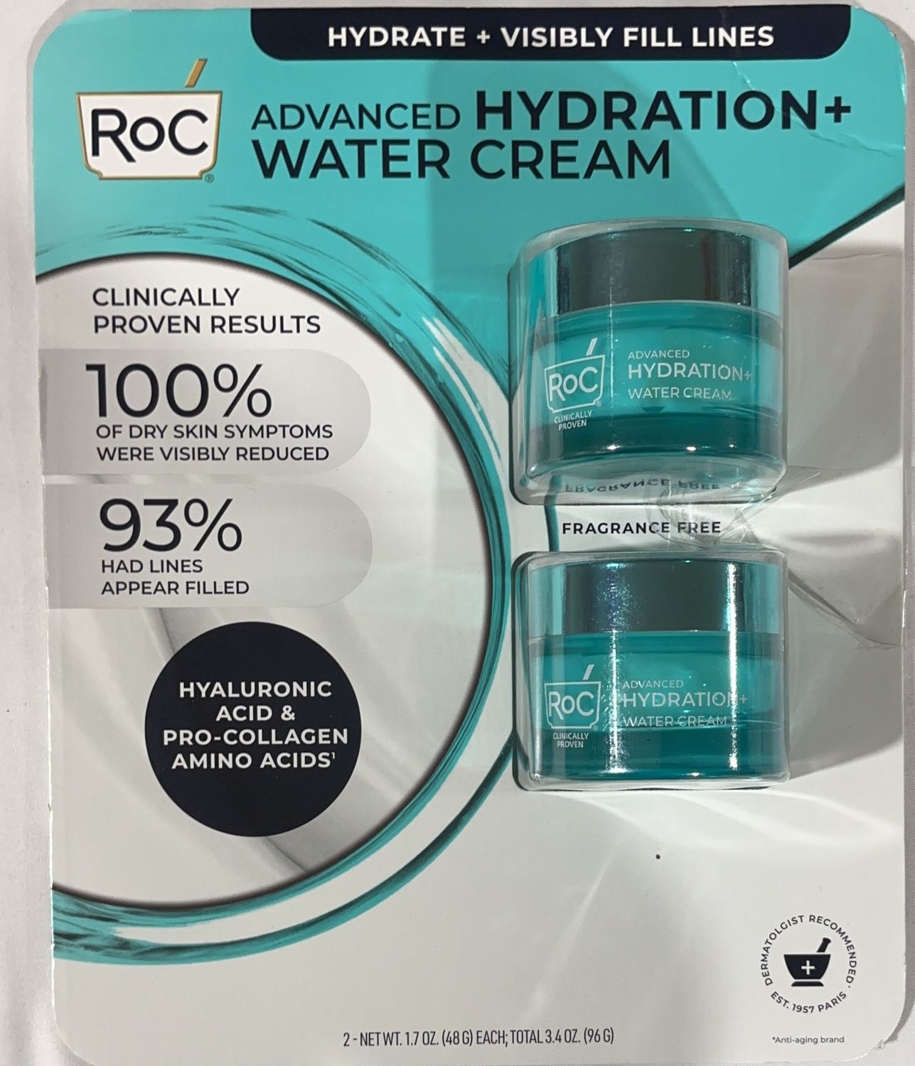 ROC HYDRATE WATER CREAM  Costco Item 1875033-OPEN BOX