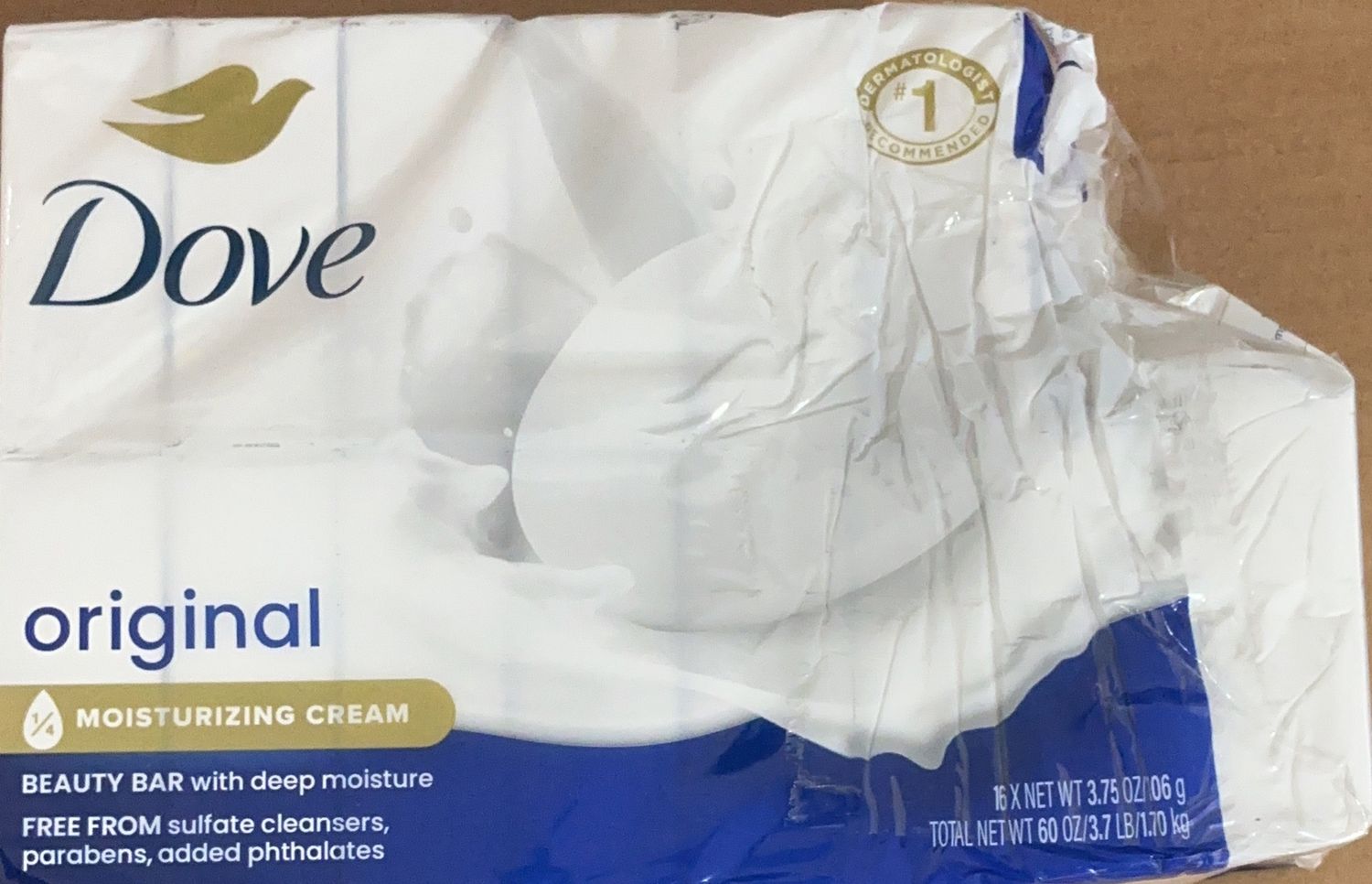 DOVE ORIG BAR SOAP 16CT  Costco Item 1421932-Missing Two Bars
