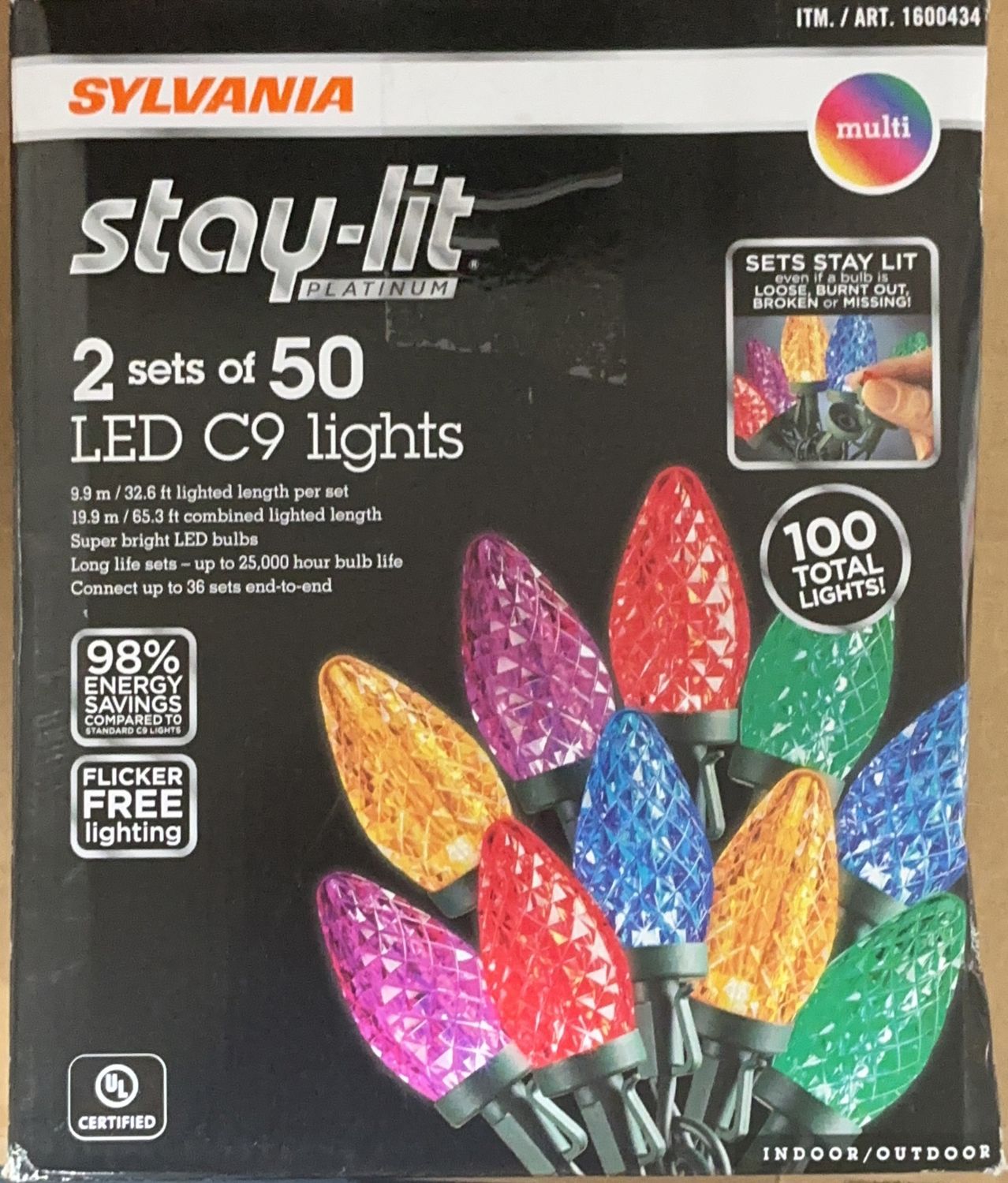 SYLVANIA 2PK 50LT STAYLIT  Costco Item 1600434-Open Box