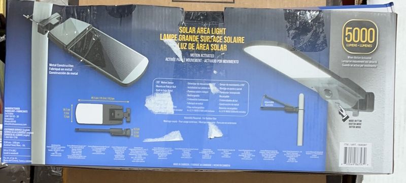 Fresh Source 5000 Lumen Solar Area Light with Motion Sensor - Item 1806387
