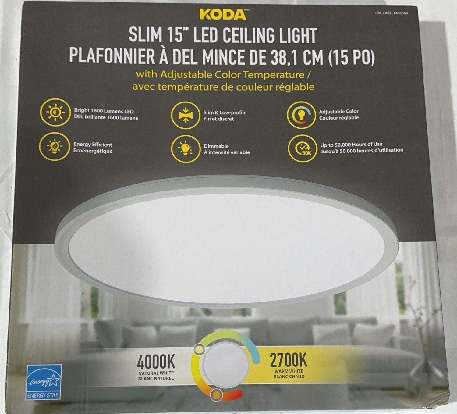 KODA 15" SLIM MOUNT CCT  Costco Item 1435543-OPEN BOX