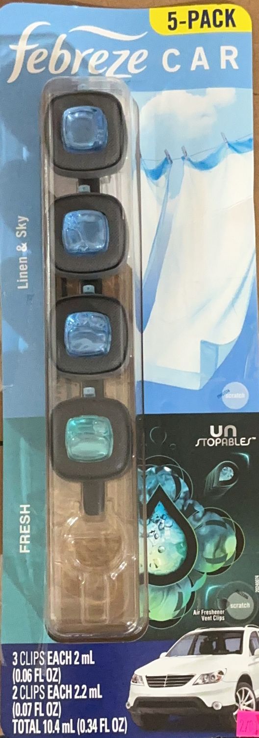 FEBREZE CAR 5CT X .325 OZ  Costco Item 1834453-Used