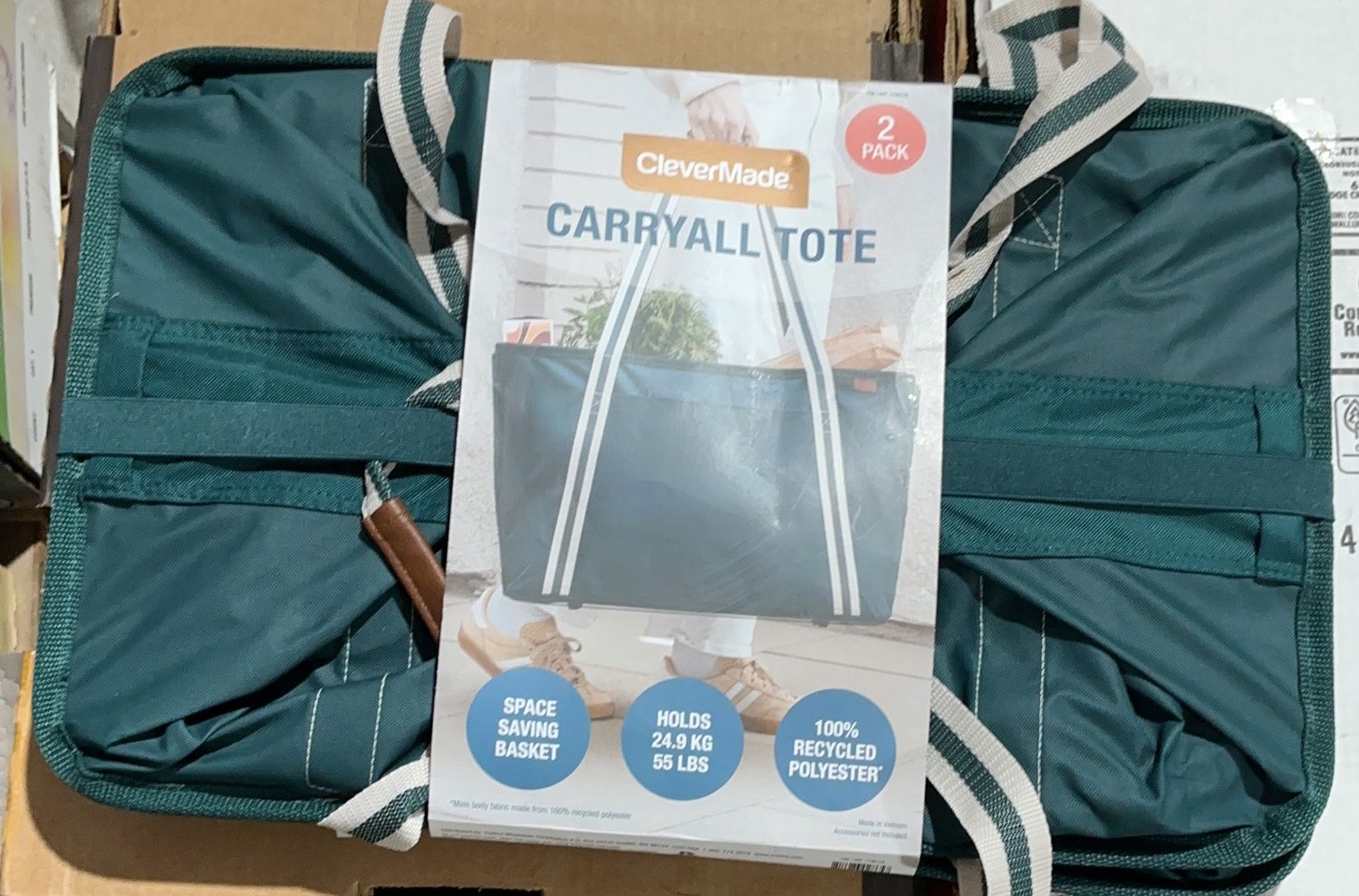 CLEVERMADE CARRY ALL TOTE  Costco Item 1796176-OPEN BOX, Colour: GREEN