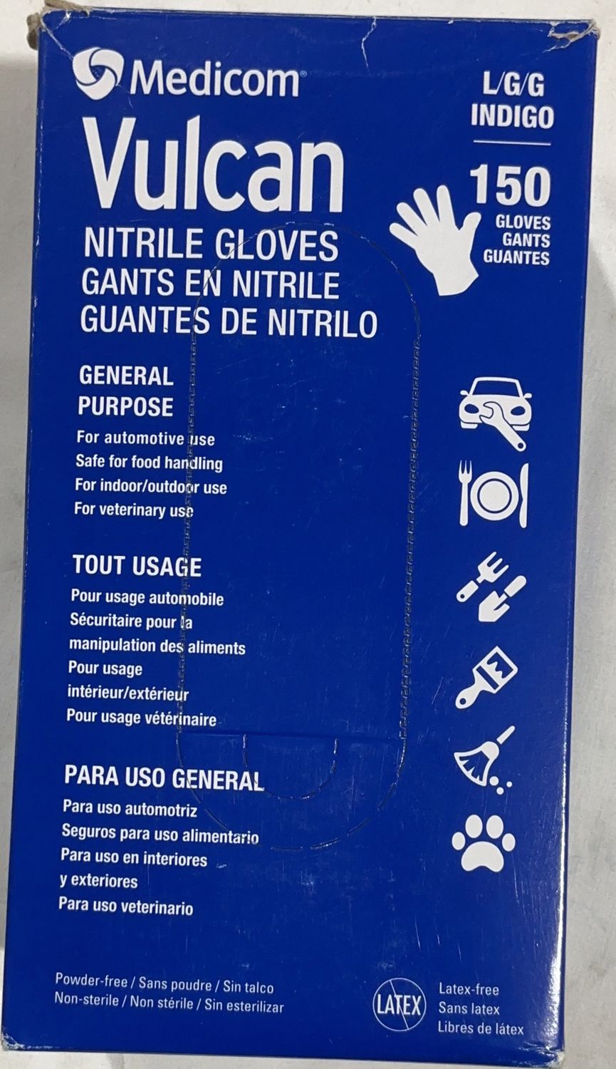 VULCAN NITRILE GLOVES LG  Costco Item 1241492 open box