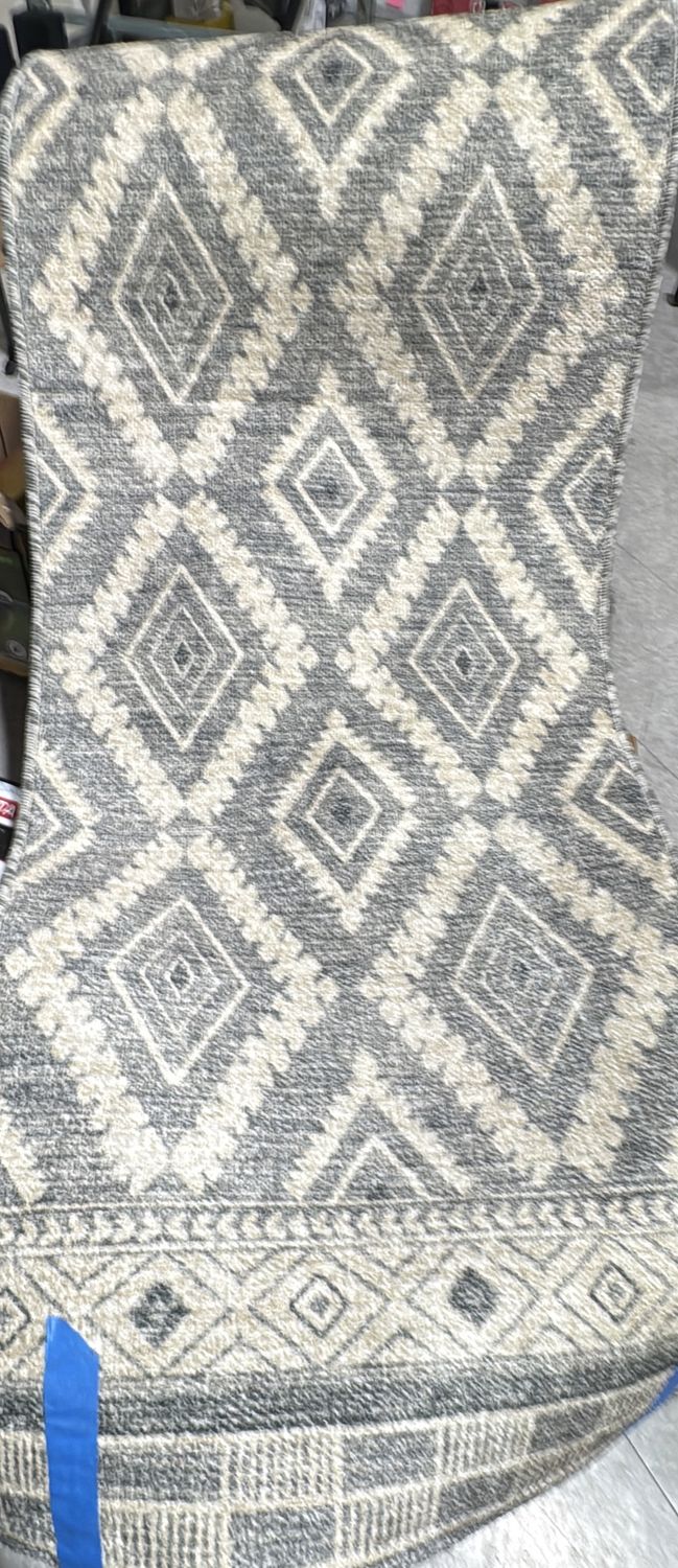 Modern Moroccan Diamond Pattern Area Rug – Gray &amp; Ivory Soft Indoor Rug | Home Decor Living Room Carpet