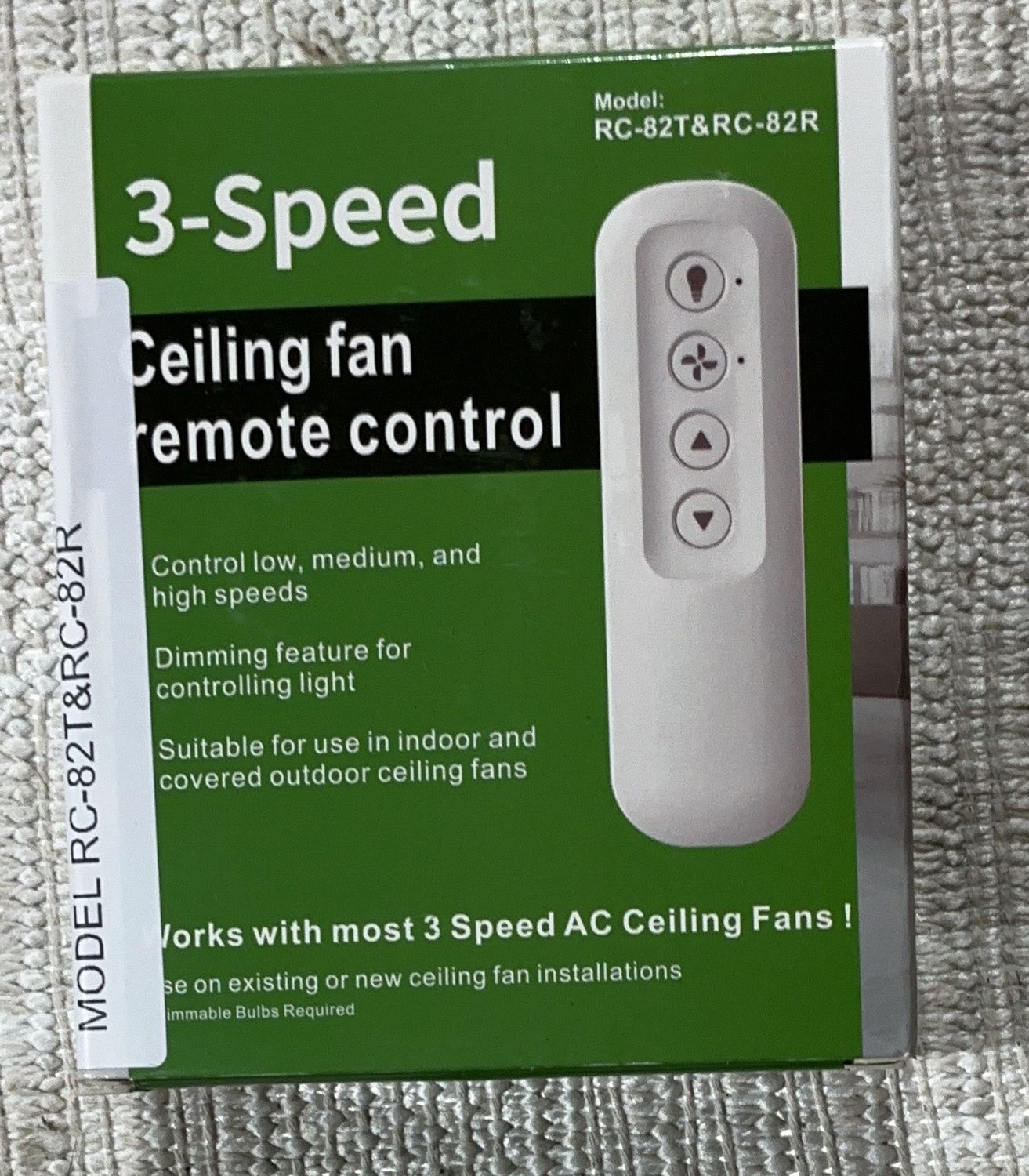3 SPEED CEILING FAN REMOTE CONTROL MODEL RC-82T&amp;RC-82R- LIKE NEW