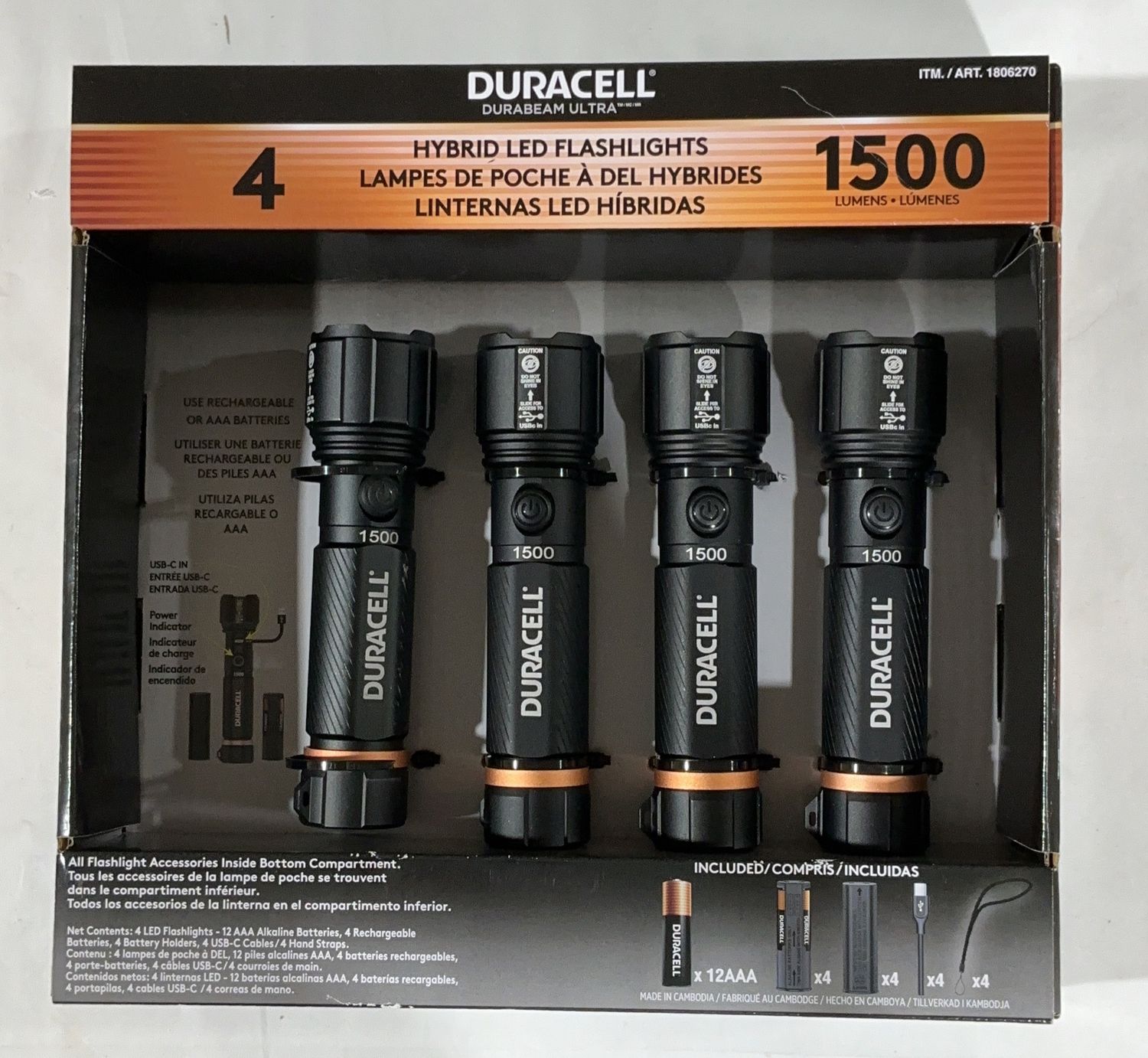 DURACELL 1500L HYBRID – Lighting/Electrical Personal Care Product – Item 1806270